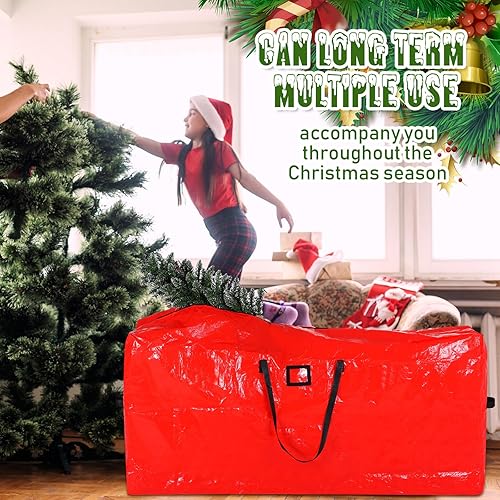 Miniatura 7 de Sadnyy Paquete de 6 bolsas de almacenamiento para árbol de Navidad a granel, se adapta a árboles de Navidad de hasta 9 pies, bolsa con doble