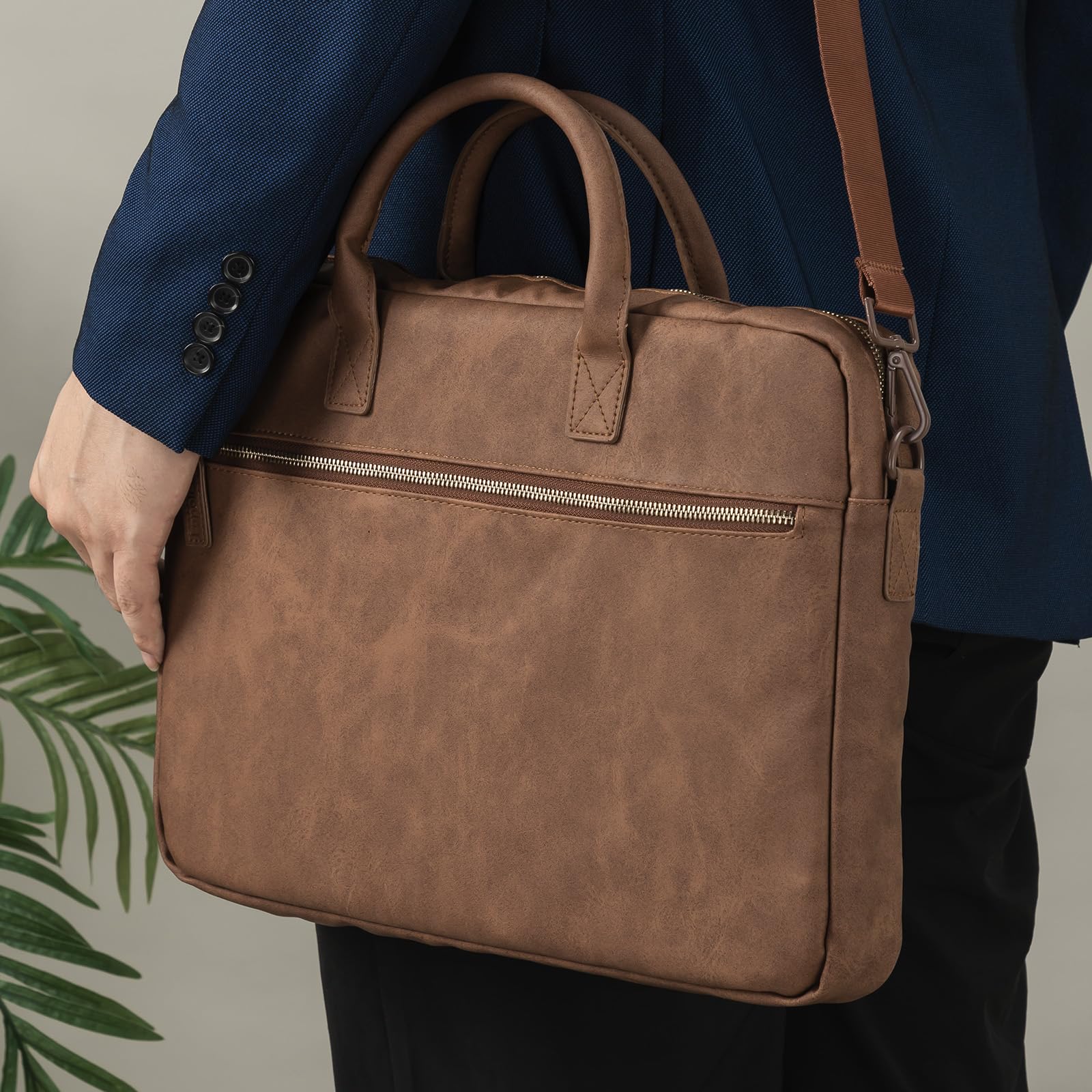 Laptoptasche, Arbeitstasche Herren und Damen PU Leder, Laptop hülle Business Handtasche Tragetasche, Laptophülle, Laptop Tasche mit Griff
