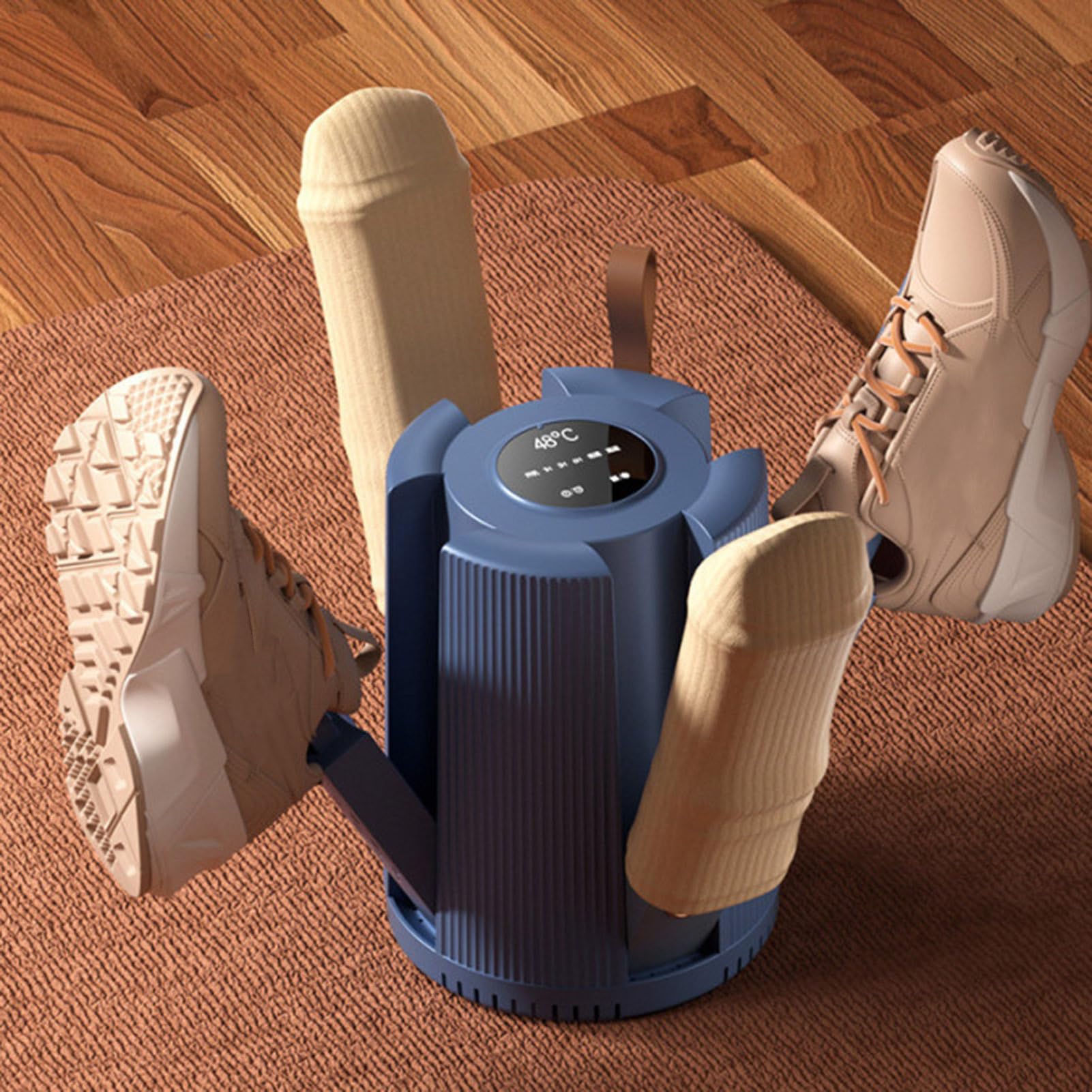 Asciugascarpe elettrico – Deodorante portatile, scalda stivali a circolazione del calore, supporto igienizzante per scarpe sportive, maniglia integrata per il trasporto | Dispositivo