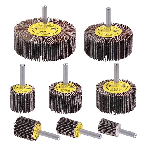 Miniatura 7 de Rocaris - Juego de 40 lijadoras abrasivas de 14 pulgadas ruedas de aleta de óxido de aluminio de grano 80 ruedas de lijado de forma cilíndrica 8