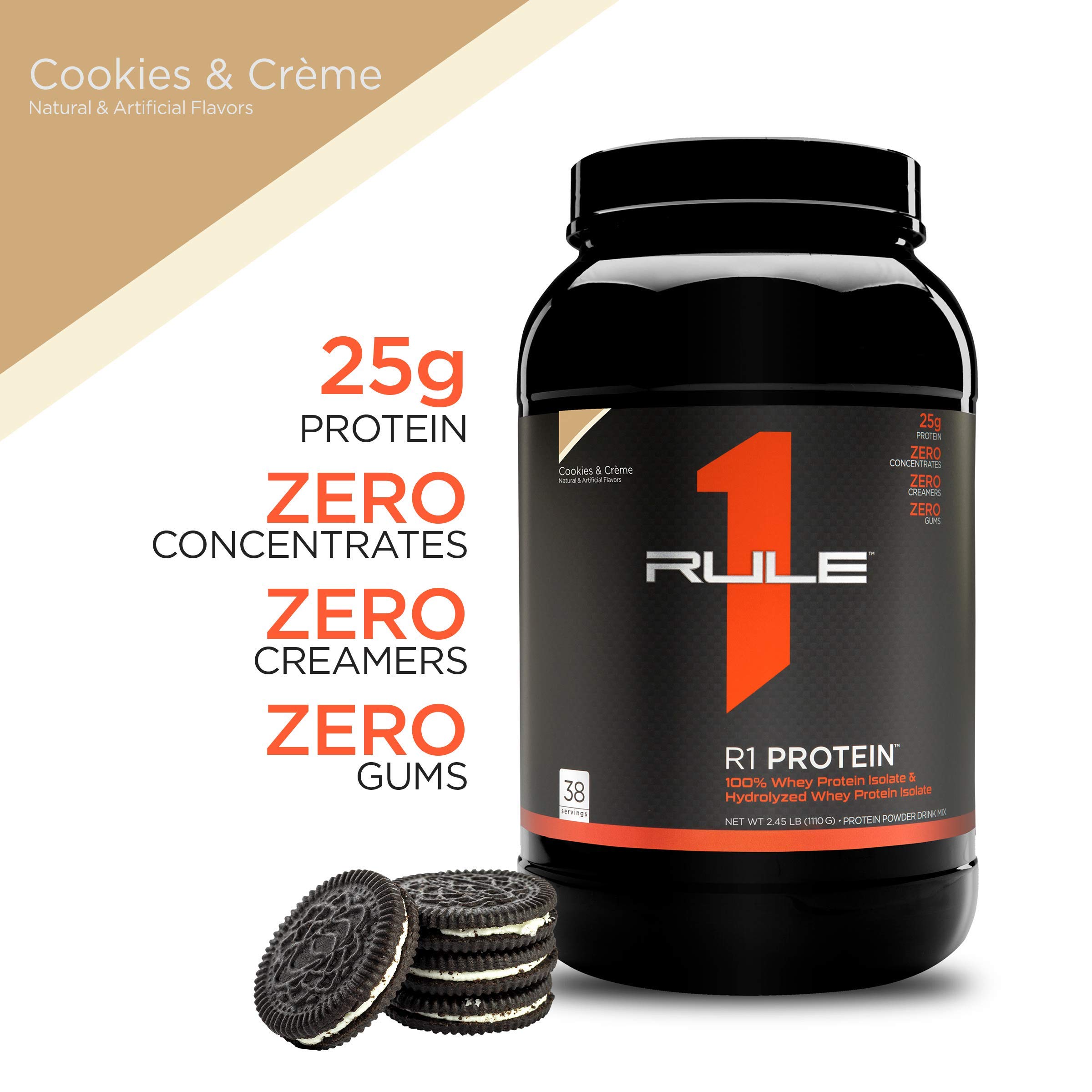 Rule One Proteins, R1 Protein Cookies & Crème, 25g FastActing, Super