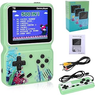 Retro Handheld Game Console Allnice Portable Handheld Games for Kids and Adult with 500 Classic Games 3.5-Inch Screen, 1020mAh Rechargeable mini arcade game, Support TV Connection and Two Player Games
