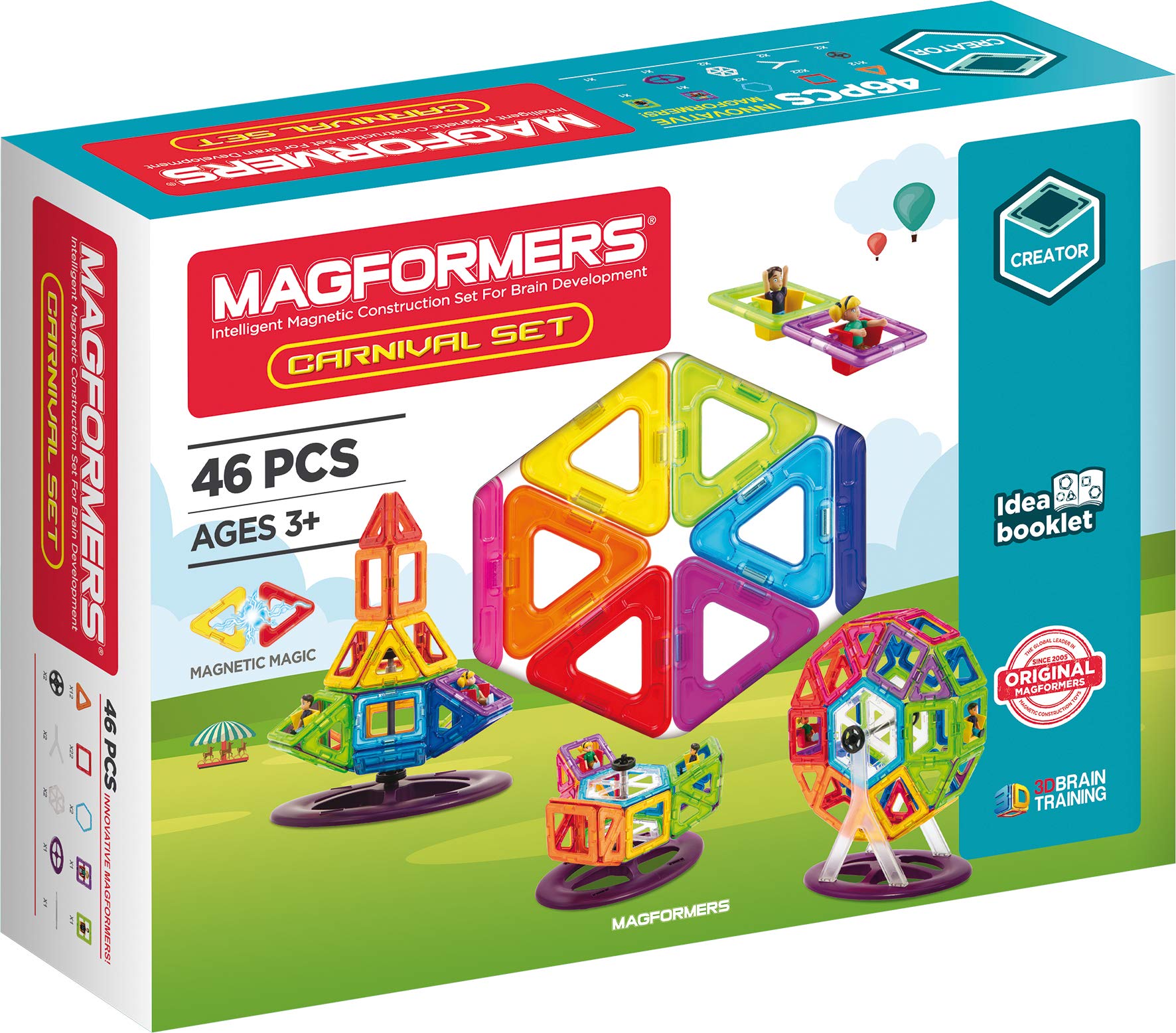 Magformers karnawałowy zestaw 46 sztuk (biały), AK703001N