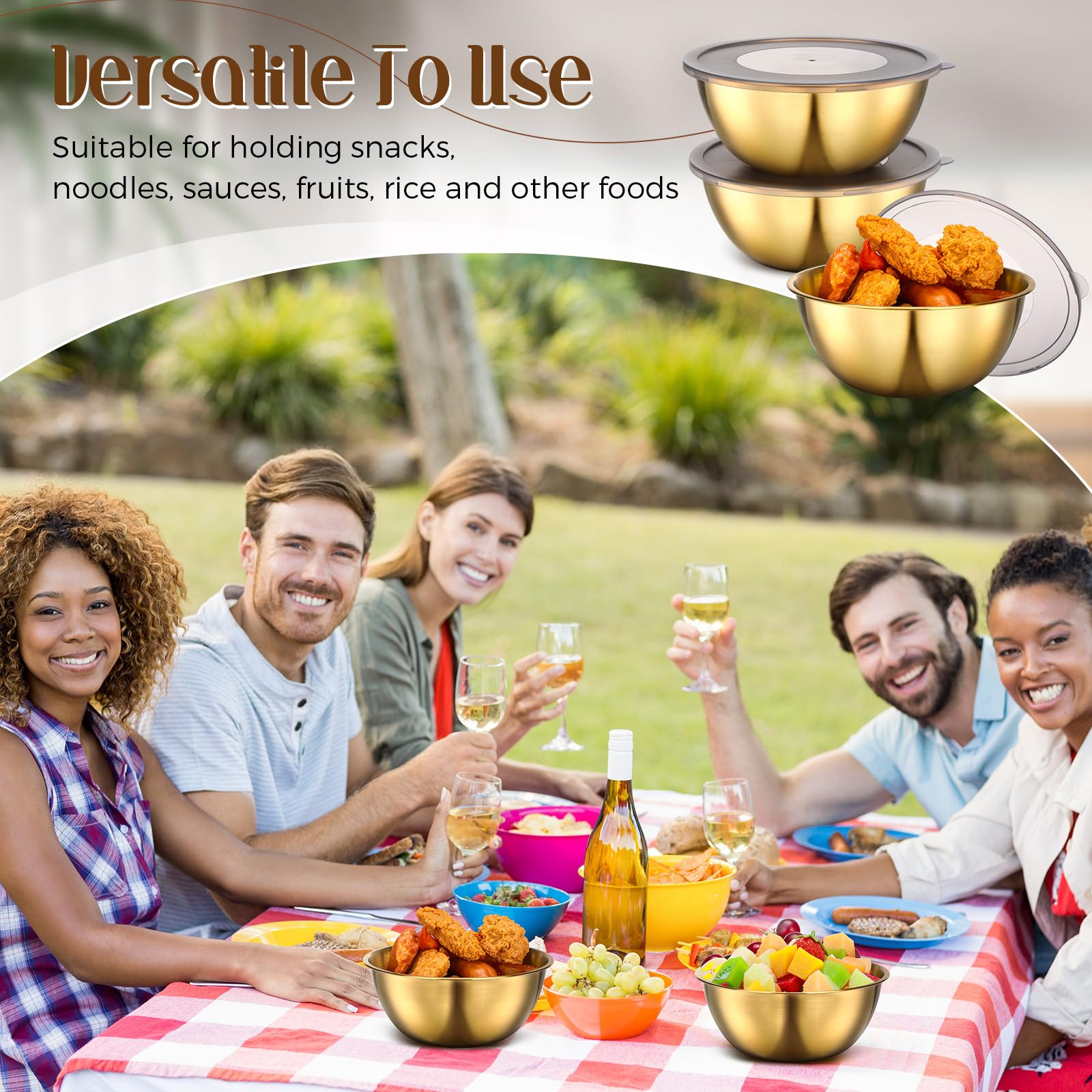 NODEL DESIGN Teak Dish M、S 4セット Amazon.com: Nuogo Stainless Steel Gold Mixing Bowls