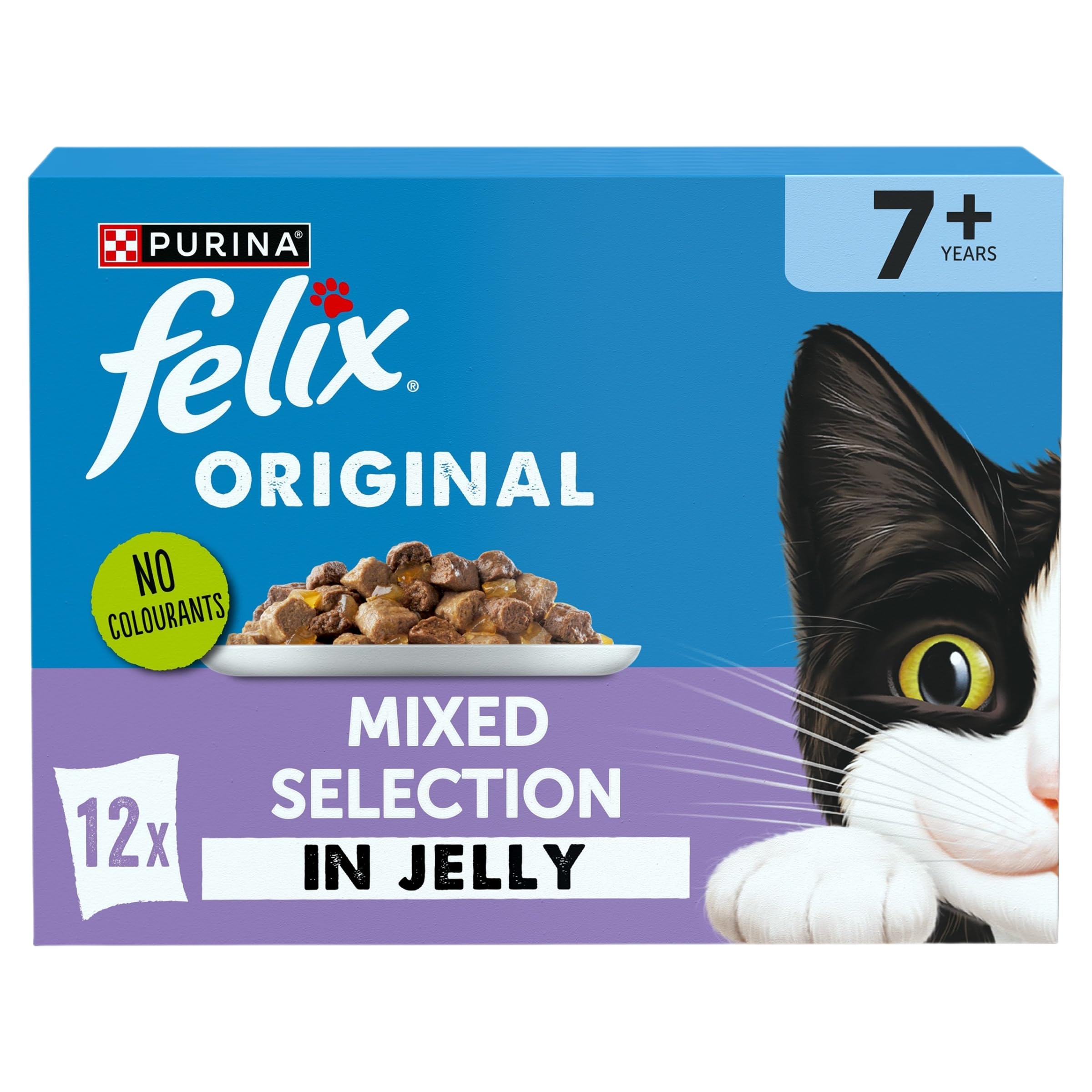FELIX Original Senior 7+ Mixed Selection in Jelly Wet Cat Food 12x85g (Pack of 4)