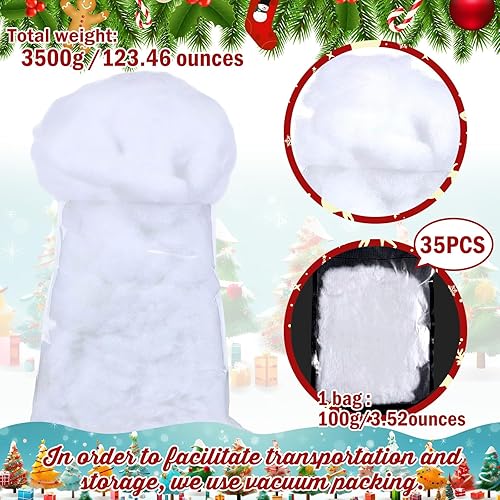 Vista 23 de Shappy 7.05 onzas/7.05 oz de nubes falsas de Navidad, decoración de nieve, fibra de nube blanca artificial, nieve sintética, para interiores, suave