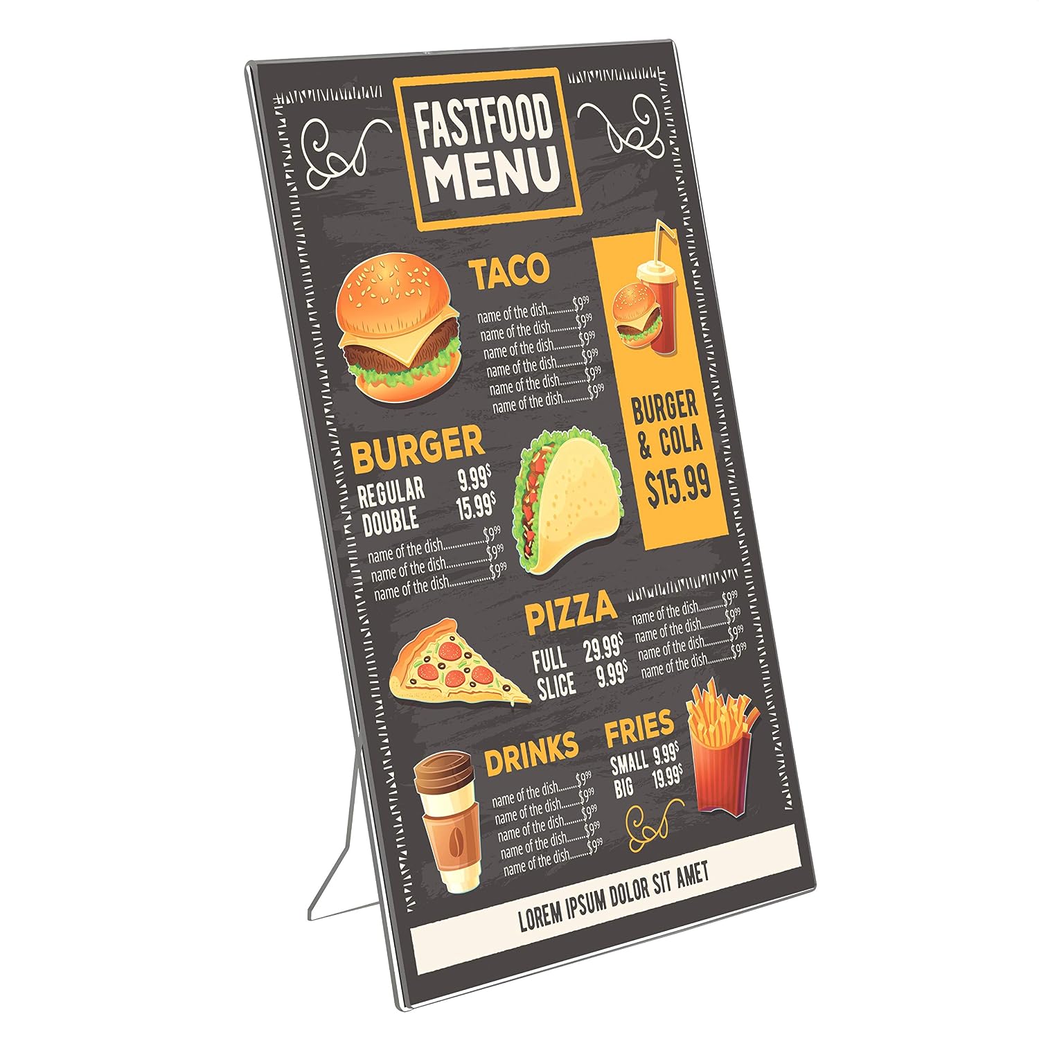 M&T Displays Clear Acrylic Photo Frame 4x6 inch Picture Sign Holder Portrait Desktop Table Stand Desk Menu Advertising Flyer for Restaurant Hotel Office - Image 4