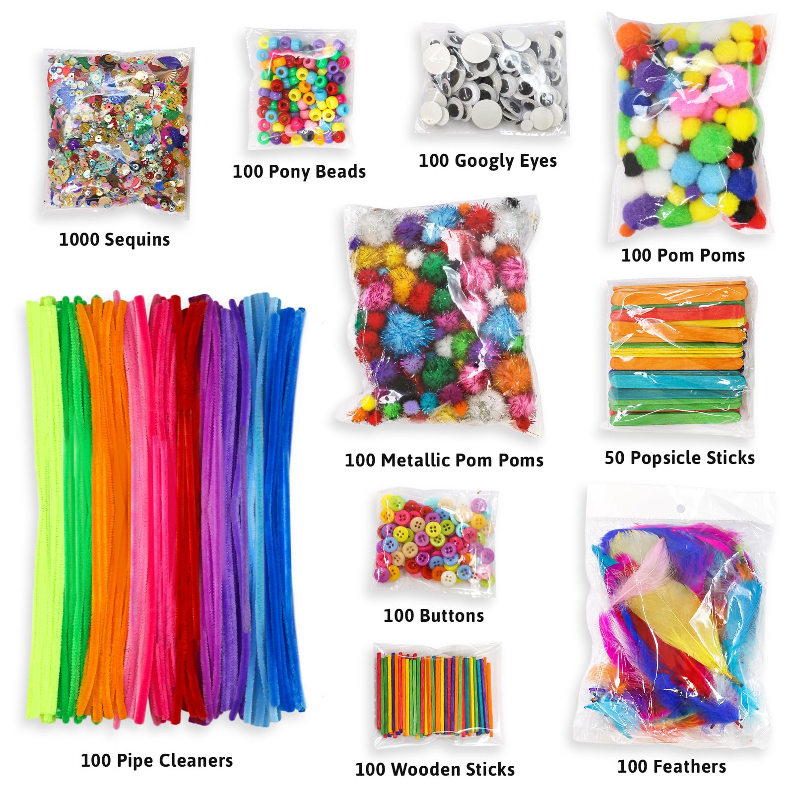 Kids Craft Supplies - 1850 Pcs Art Kit -4