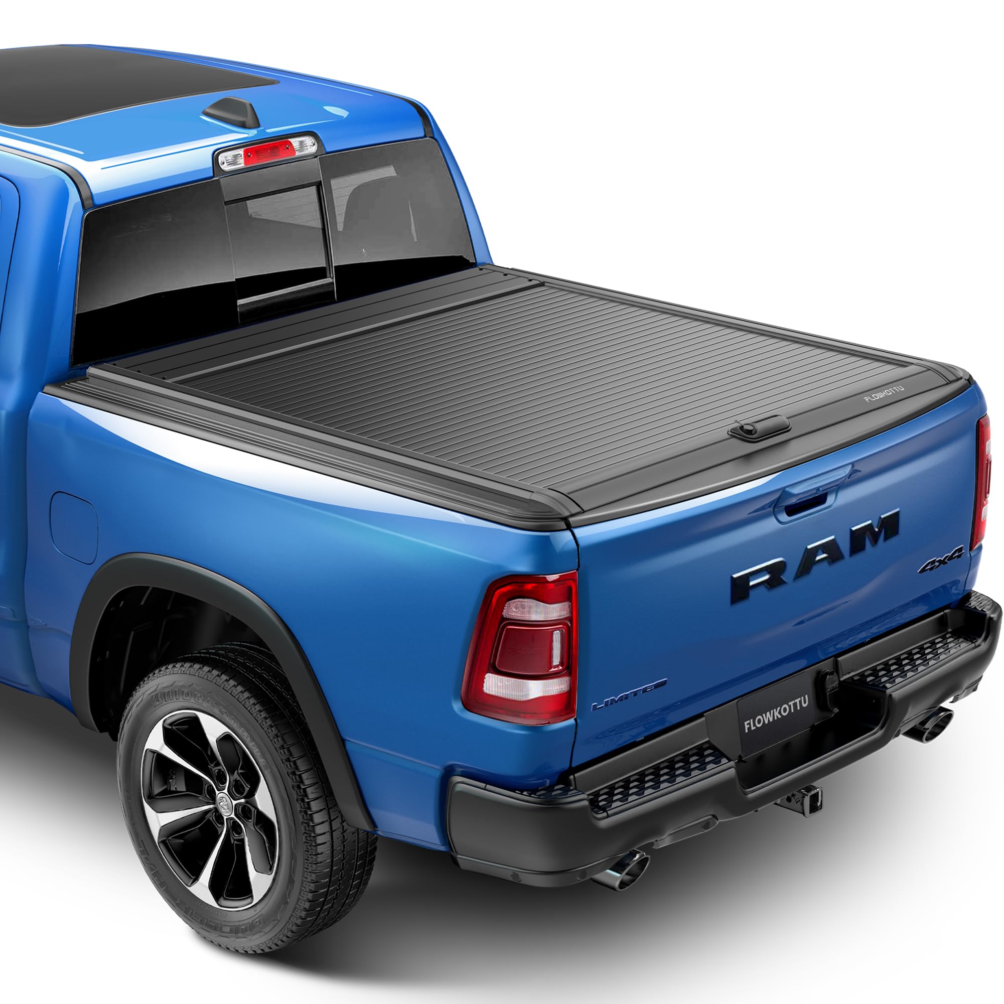 Retractable Hard Tonneau Cover Fits 2009-2025 Dodge Ram 1500 5'7'' Truck Bed (Classic & New Body)| No Fit W/RamBox or Stepside Model/Multi-Function (Split) Tailgate (Ram 1500, 5.7 FT)