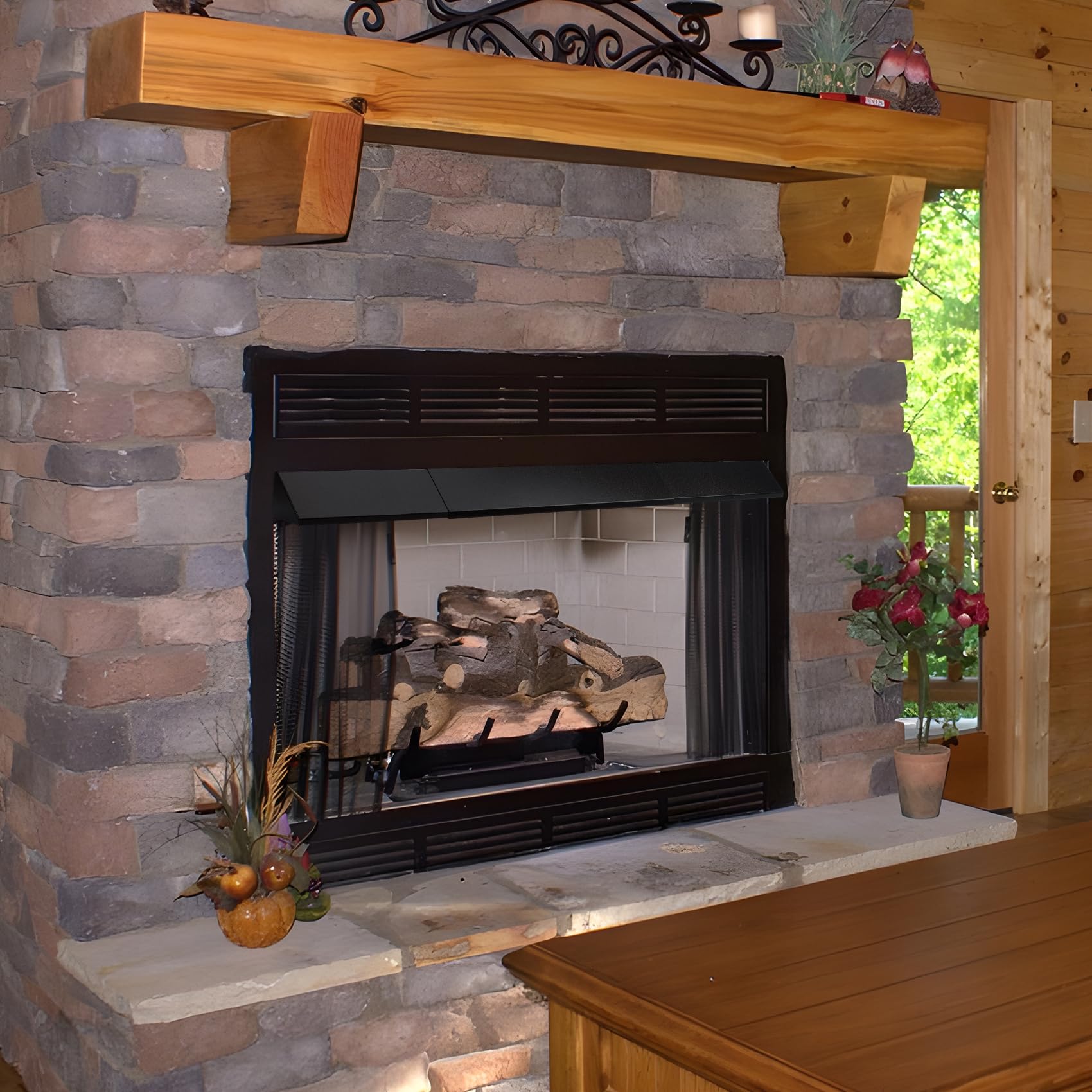 Stanbroil Campana ajustable para chimenea de 28.5 a 48 pulgadas, accesorio de capa de polvo negro, protector térmico para chimenea