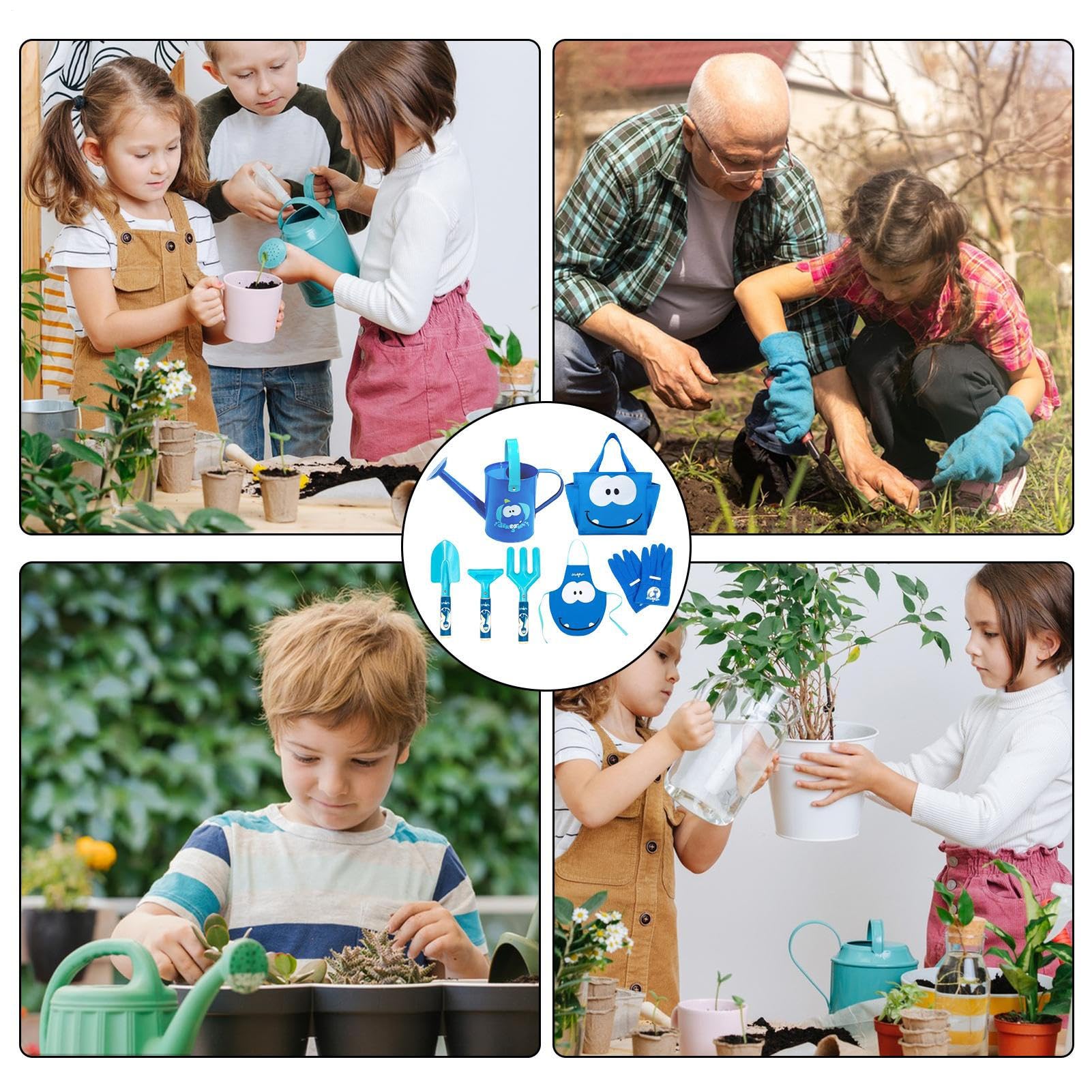 Gartengeräte Für Kinder Bodenlockerer Pflanzspaten | 7-teiliges Kindergartenset Für Balkon Garten Kindergarten Kinder Von 3-8 Jahren