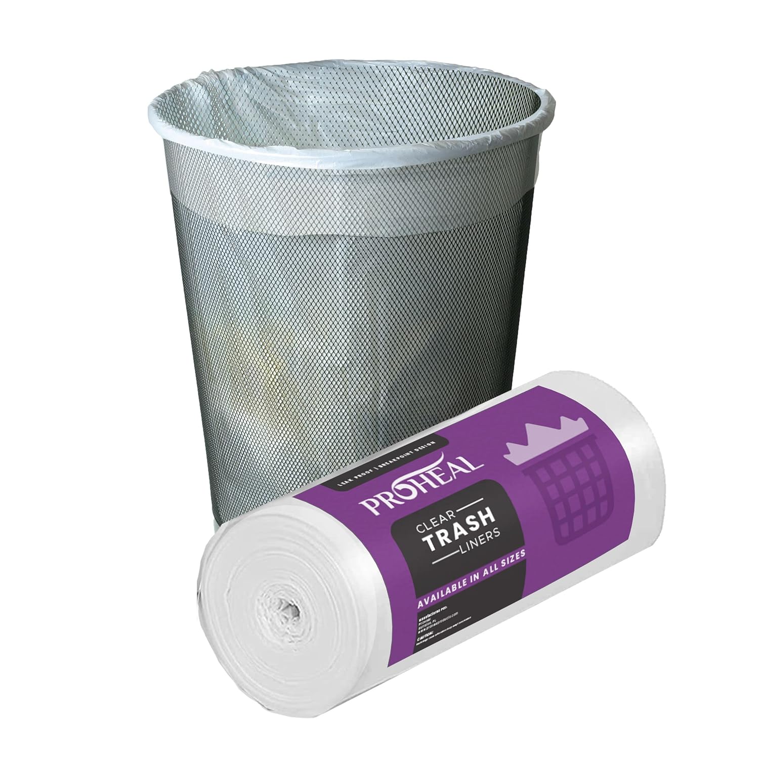 710 Gallon Clear Trash Can Liners, 100 Count 24" x 24" High Density
