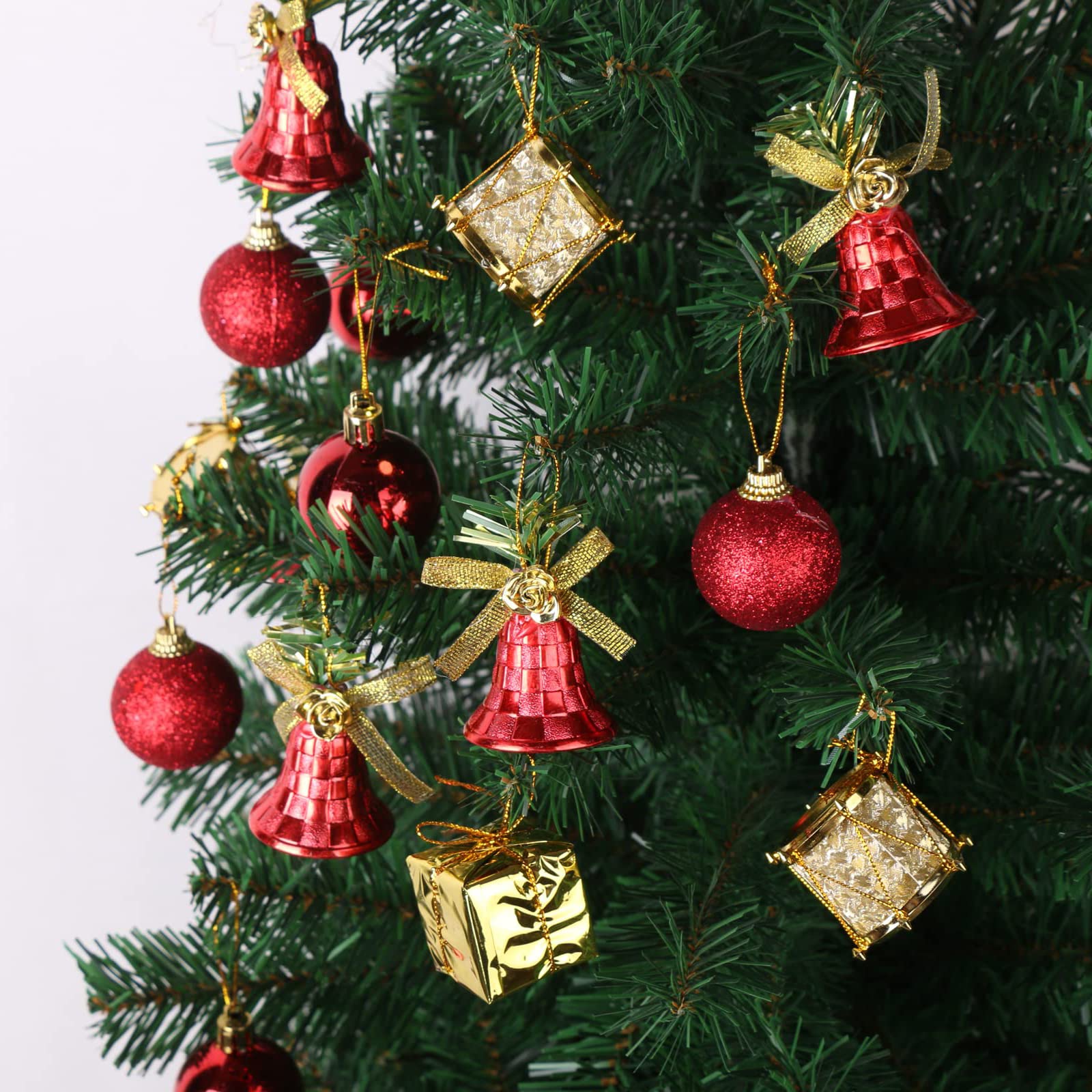Set Di 16 Palline Per Albero Di Natale Infrangibili, Rosse E Oro, Decoro In Plastica 6 Cm, Con Corda Dorata, Decorazioni Fai Da Te Per Casa, Matrimoni E Feste - 5