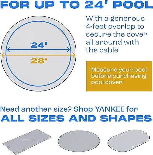 Miniatura 6 de Yankee - Red de hojas para piscina redonda de 12 pies, red de piscina sobre el suelo resistente de 0.15 pulgadas  Red de hojas  Red de piscina para