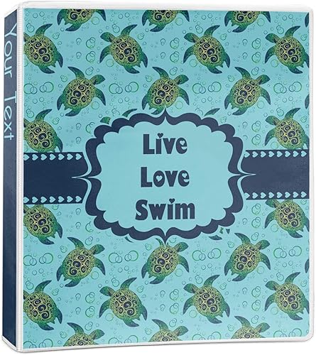 Carpeta personalizada de 3 anillas de tortugas marinas - 1 pulgada