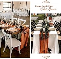 Vista 120 de Showgeous 10 Pack Baby Pink Cheesecloth Table Runner 10FT Long Semi-Sheer Gauze Table Runner Boho or Rustic Wedding Decor for Wedding Decor Arch