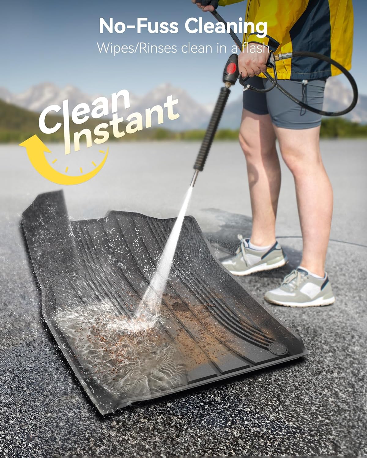 3W Floor Mats Fit Hyundai Elantra (NOT for Hybrid) 2026 2025-2021 (Only for Gas & Automatic) & Elantra N 2022-2026 (Only Fit Automatic), TPE All Weather 1st & 2nd Row Full Set Car Liners, Black - Image 5