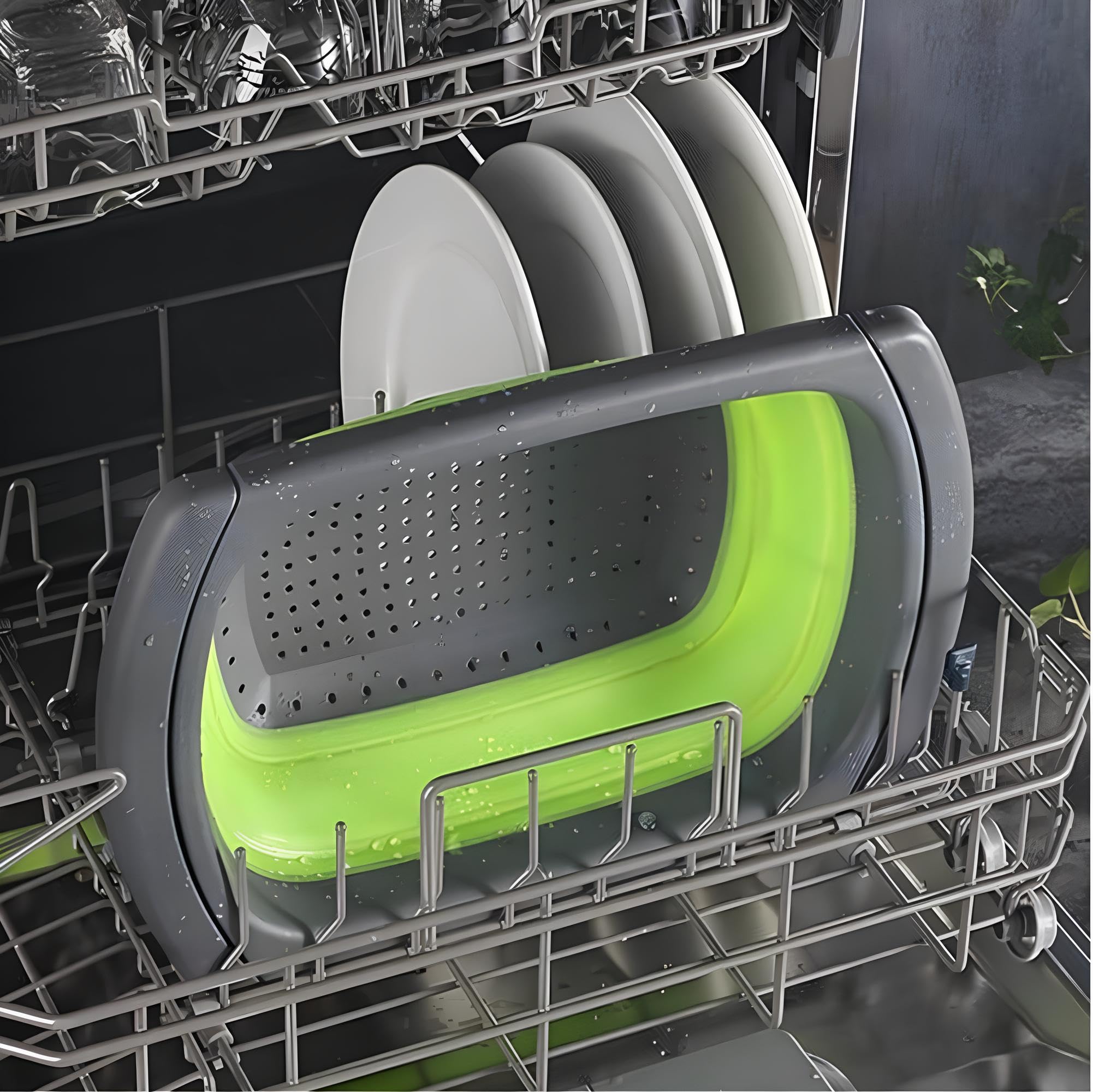 Scolapasta Pieghevole Qualità Top Lusso Filtro Cestino Cucina Manico Allungabile per Lavandino Scolapasta Silicone Pieghevole Colander Setacci Scolare Pasta Verdura Frutta Salva Spazio Colore Casuale