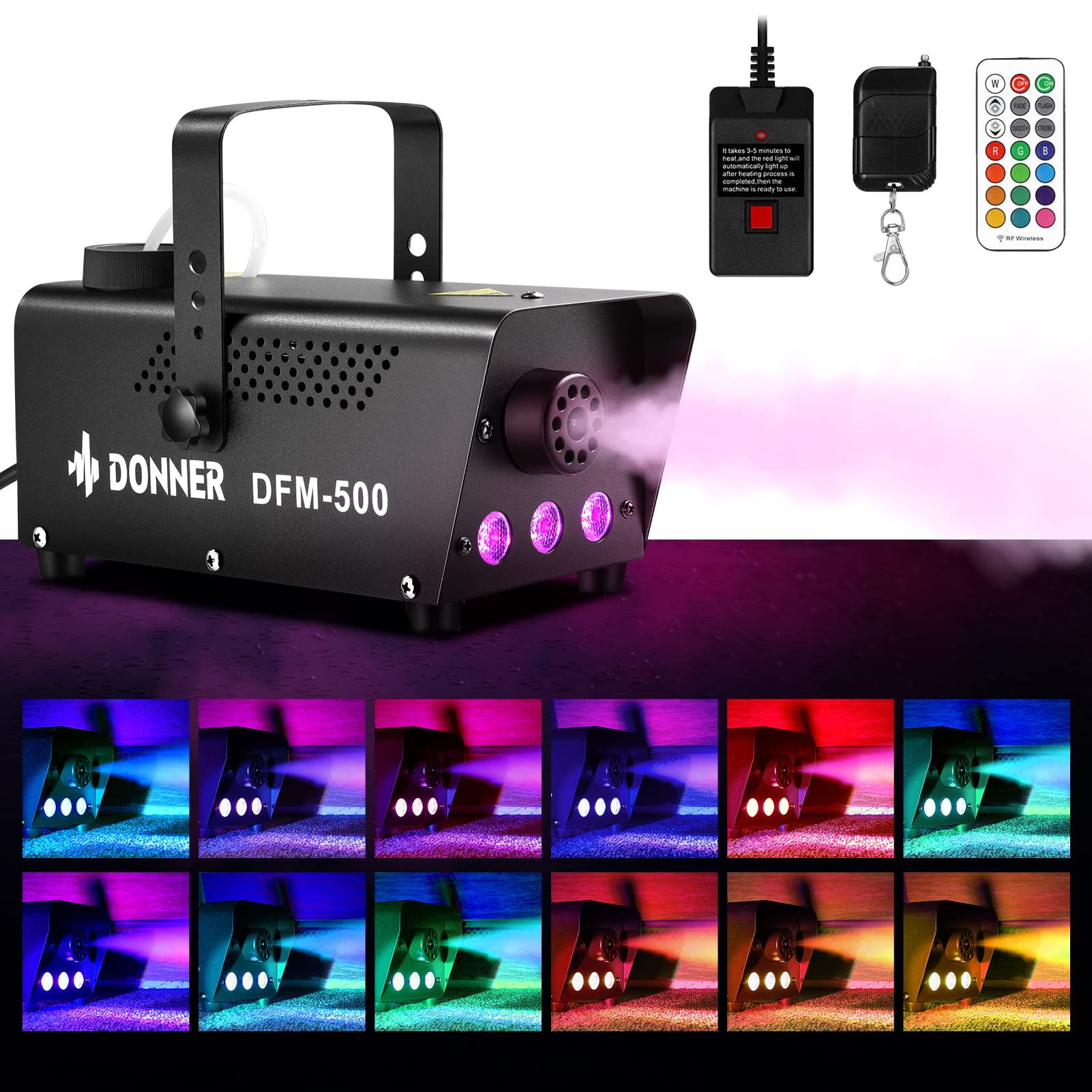 Buy Donner Fog Machine Halloween, Smoke Machine for Party 13 Colors