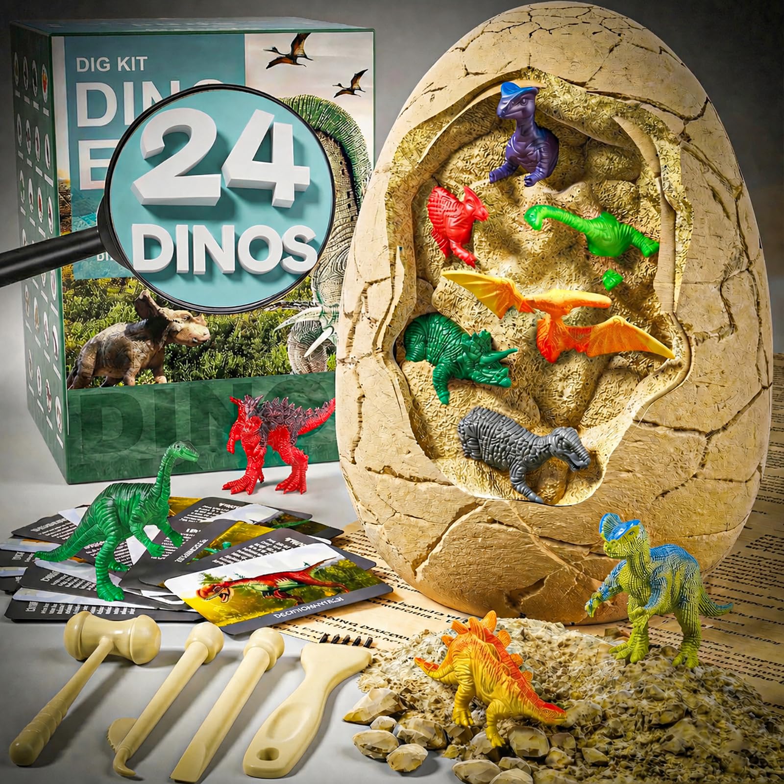 送料込新品未使用未開封ディノスdinosイザ50000IZA５万ブラック Amazon.com: 24 Unique Dinosaurs Excavation Kit, Jumbo Dino Egg Dig