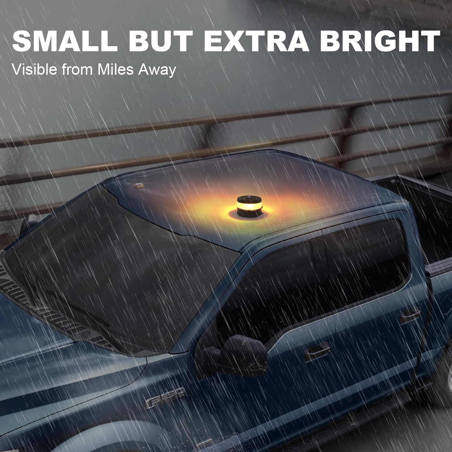 Magnetic Wireless Beacon Light, USB-C Rechargeable LED Strobe Lights for Truck, Mini Portable Flashing Emergency Safety Warning Light for Postal Car Plowing Tractor UTV Golf Cart IP67 Waterproof Amber