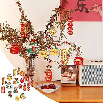 ベトナムお正月飾り Amazon.co.jp: ベトナム新年デコレーション 2024、テト