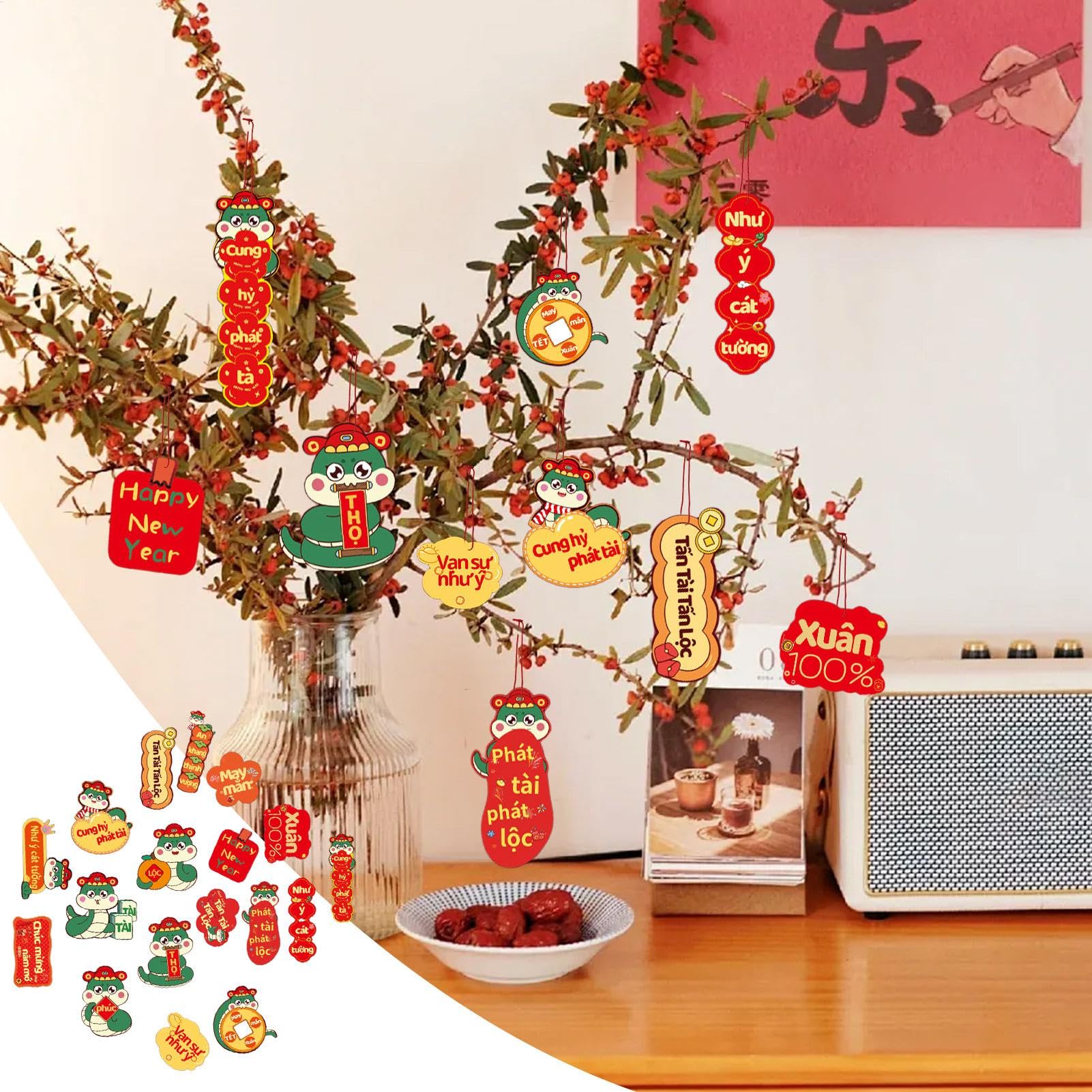 Amazon.co.jp: TQEBWUS 2025 ベトナム旧正月飾り、2025 ベトナム旧正月