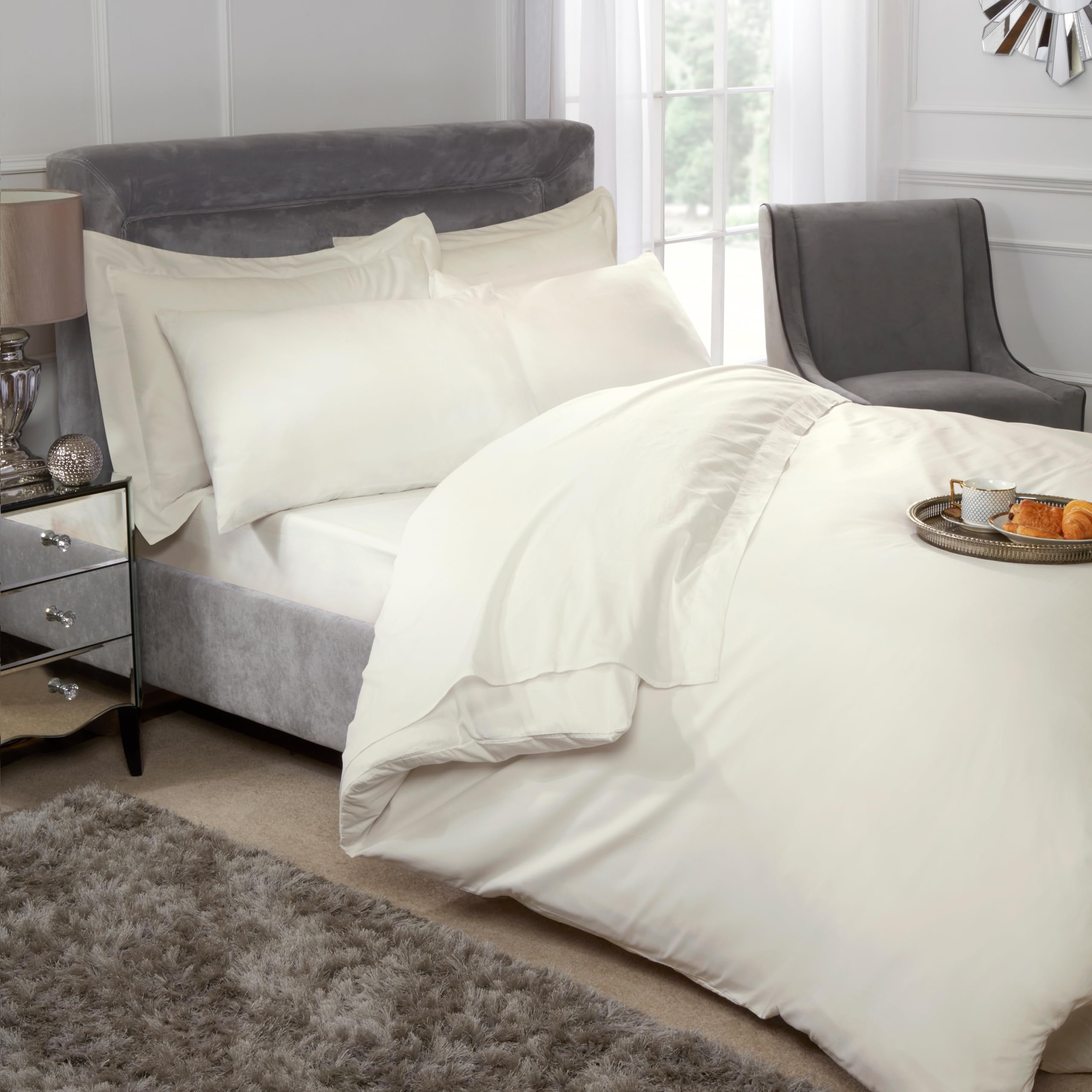 Emma Barclay Egyptian Cotton Duvet Cover - 200 Thread Count Cream Double