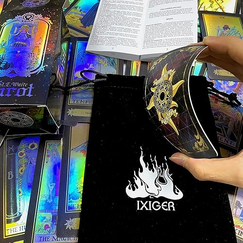 Miniatura 5 de IXIGER Cartas de tarot, cartas de tarot con libro guía, baraja de tarot, 78 baraja de tarot clásica, baraja de cartas de tarot con libro guía y