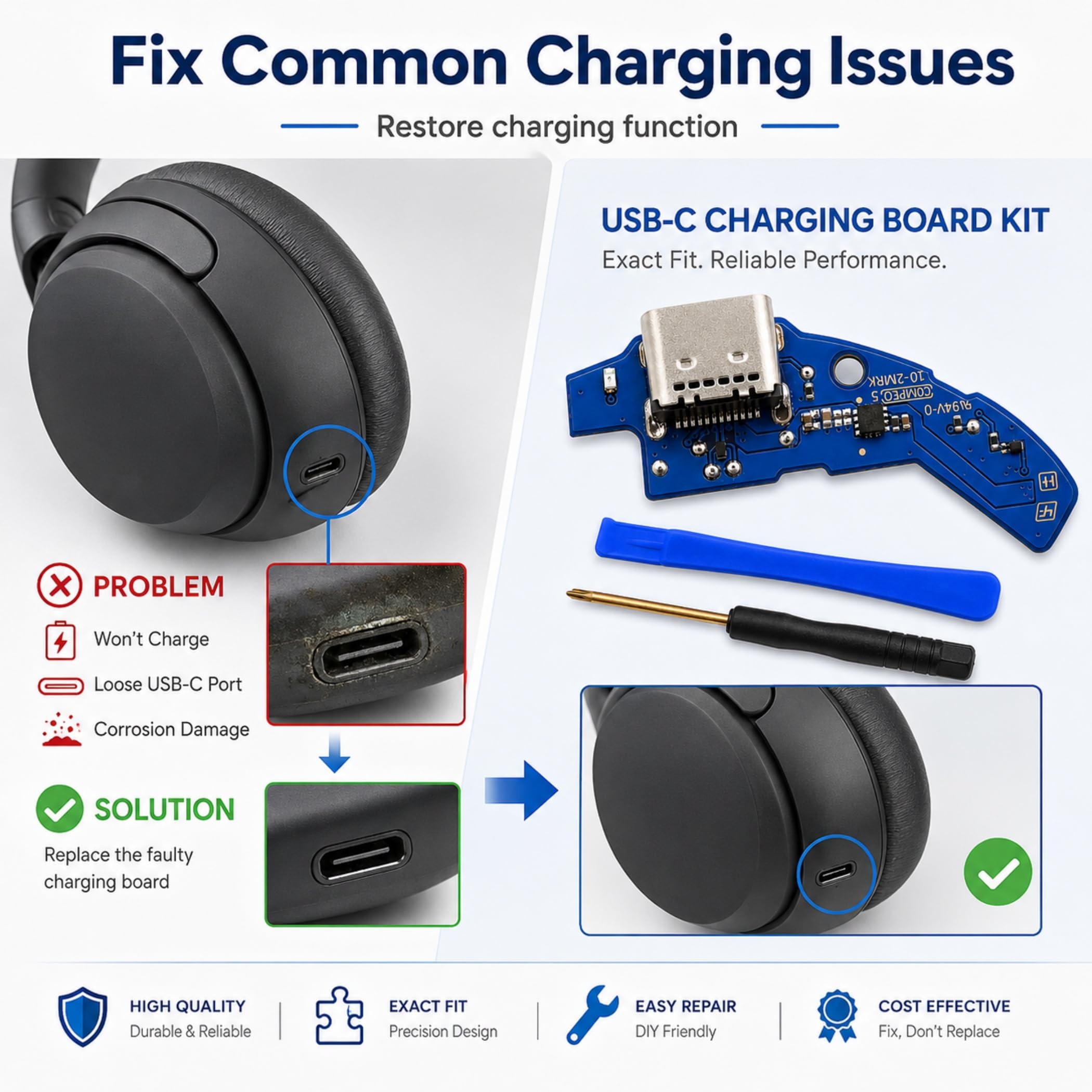 Amazon | Sony WH-1000XM4 WH1000XM4 WH1000XM4用USB C充電ポート交換