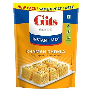 Gits Khaman Dhokla Instant Mix, Makes 18, Pure Veg, 180g
