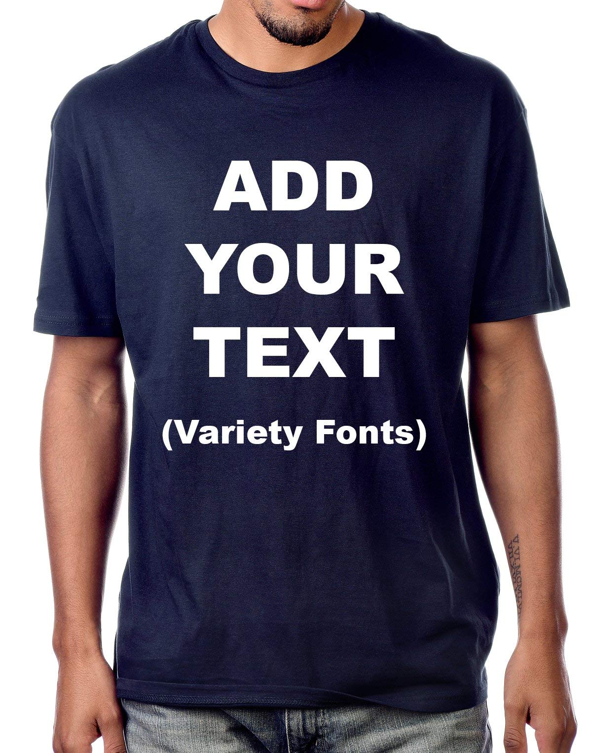 Custom T Shirts Ultra Soft Add Your Own Text Message Adult/Youth Unisex Cotton T Shirt Uniform