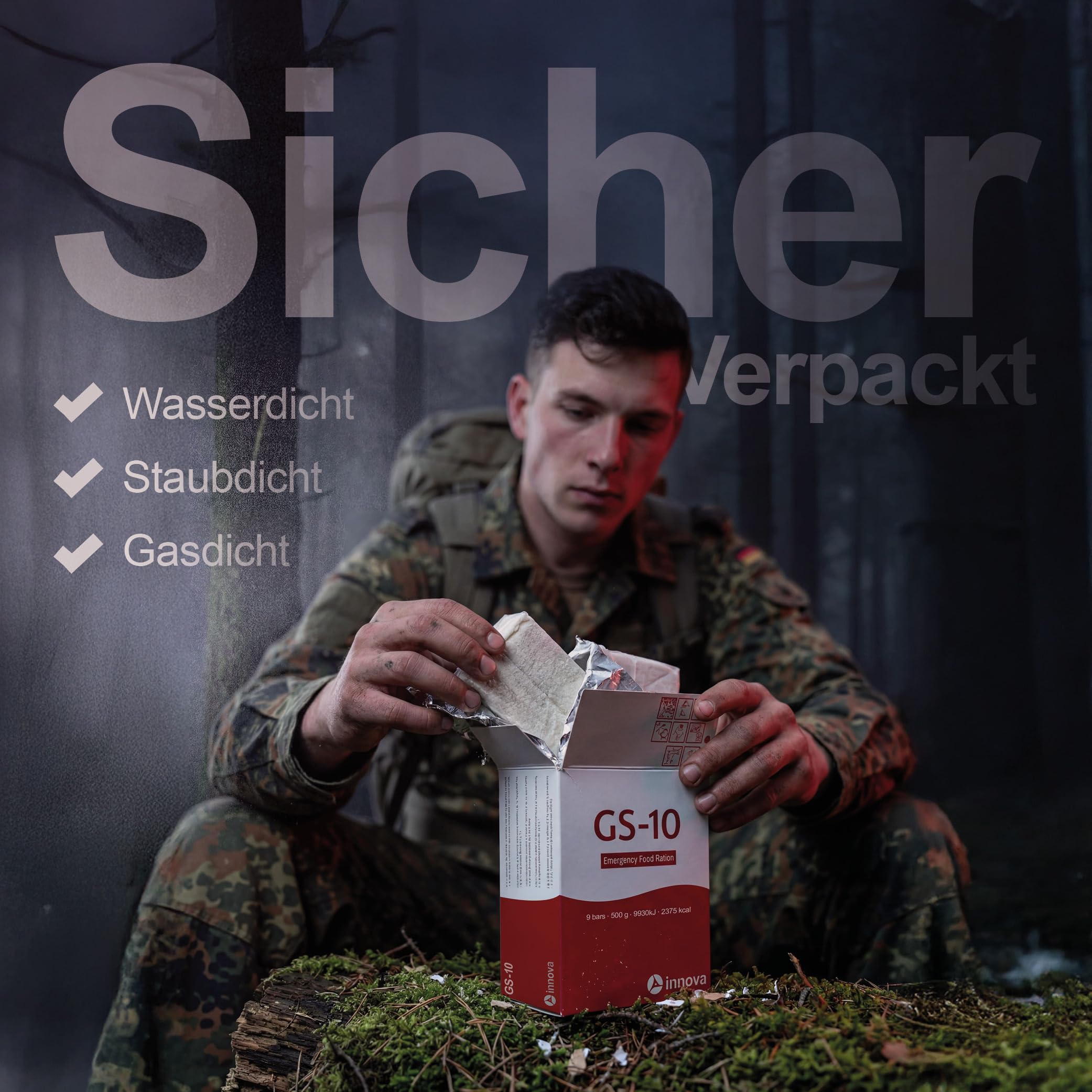Producto especial GS-10 Comida de emergencia 24 x 500 gramos comida de larga duración - vida útil extremadamente larga (décadas)