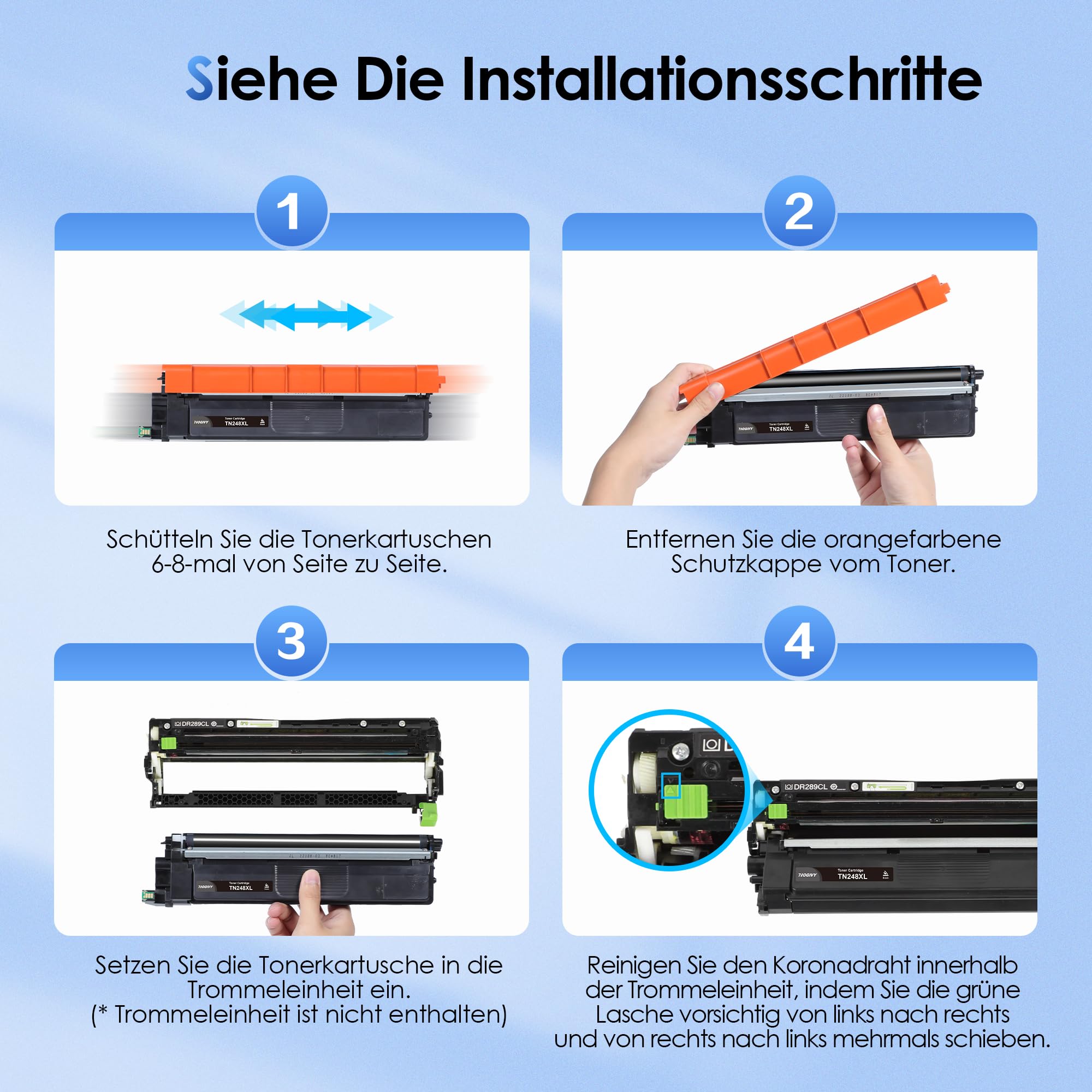 TN248XL TN-248XL Mit Chip Kompatibel für TN248 TN 248 XL für Brother MFC-L3760CDW Toner MFC-L3740CDW MFC-L3740CDWE DCP-L3560CDW DCP-L3520CDW HL-L3220CWE MFC-L8390CDW HL-L3240CDW TN-248CMYK
