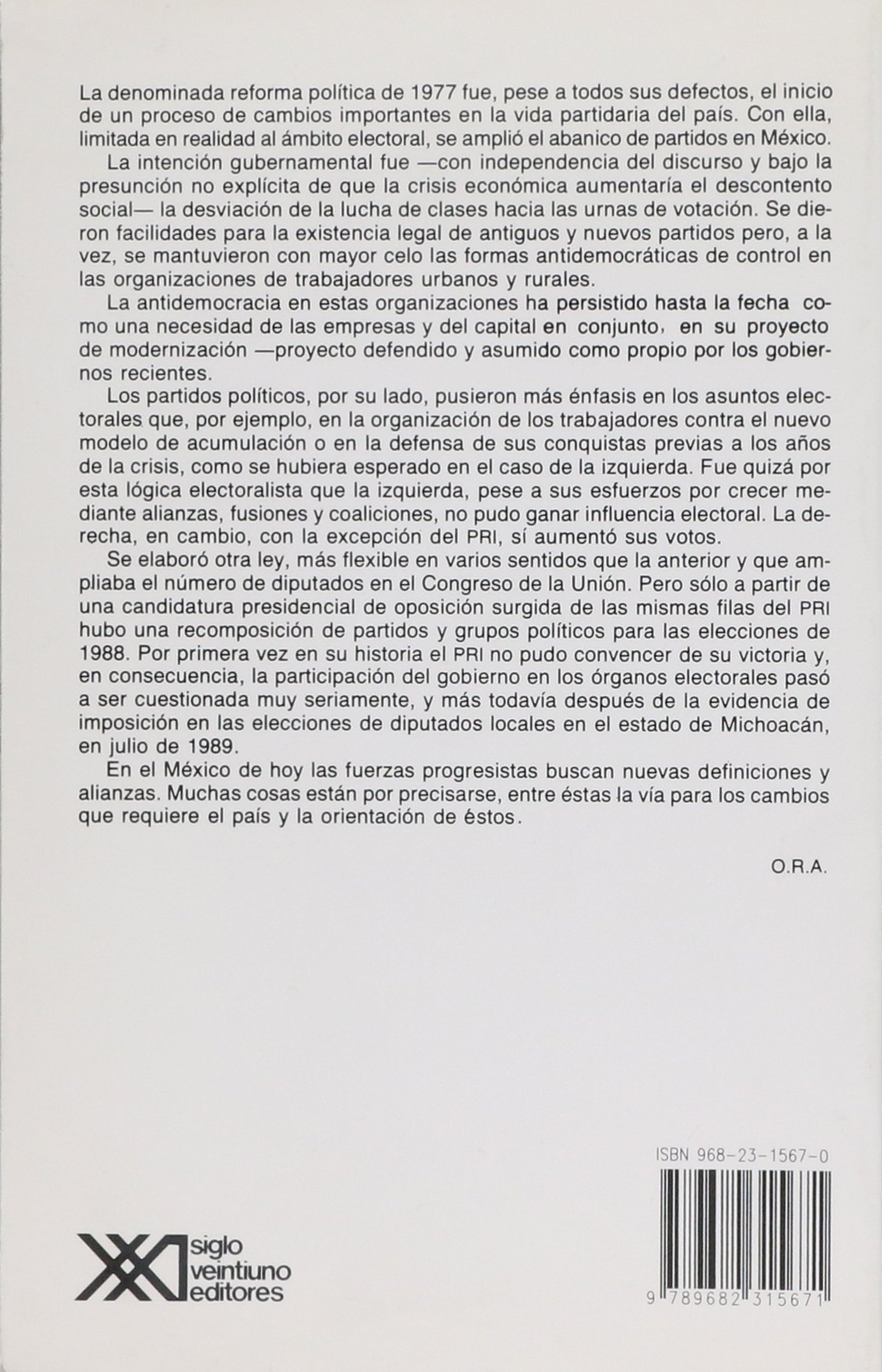 La reforma política y los partidos en México (Sociología y política)