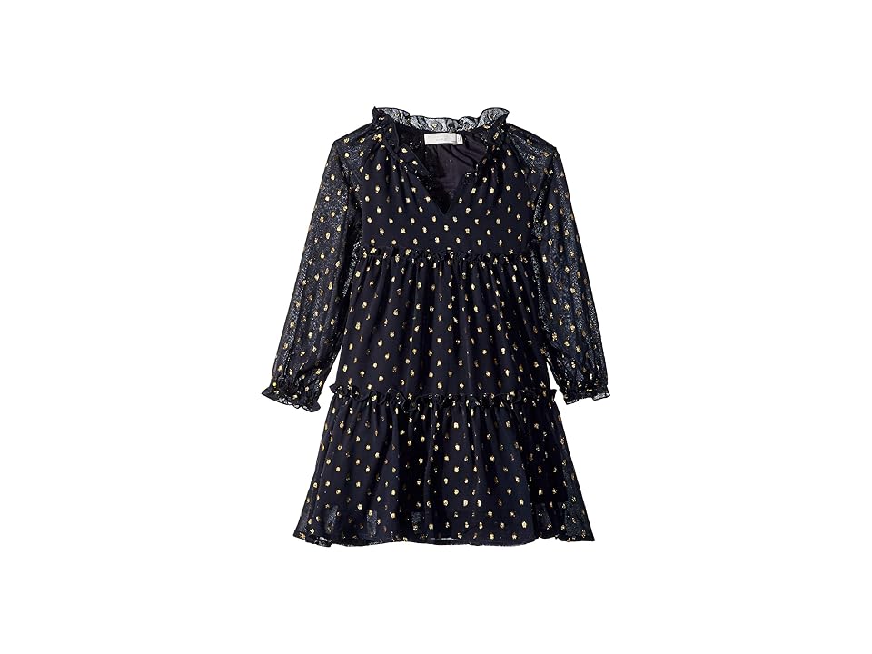 

Stella McCartney Kids Constance Long Sleeve Tulle Gold Polka Dot Dress (Toddler/Little Kids/Big Kids) (Black) Girl's Dress