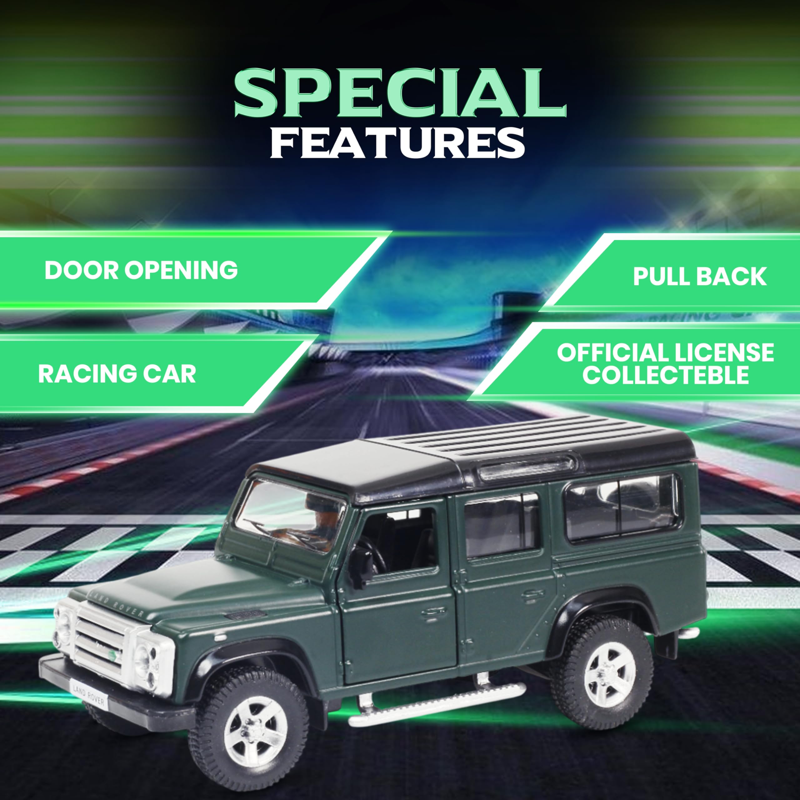 Rmz City 5 Inch Die Cast Land Rover Defender Toy Car 1:35 Scale