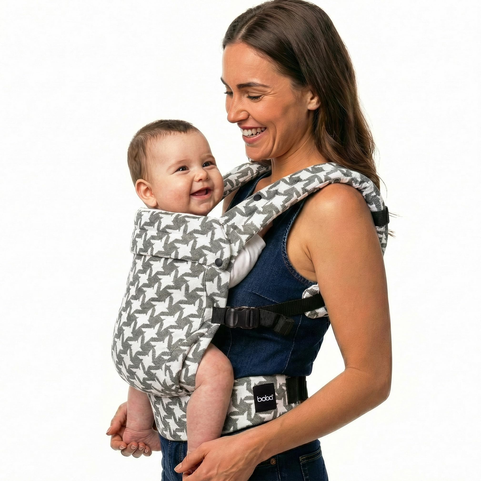 Boba Auri nosidełko dla niemowląt – żakard dla psa, 3 ergonomiczne pozycje do noszenia (przód/tył), pozycja "M" z regulowanym siedziskiem (3,2-20 kg)