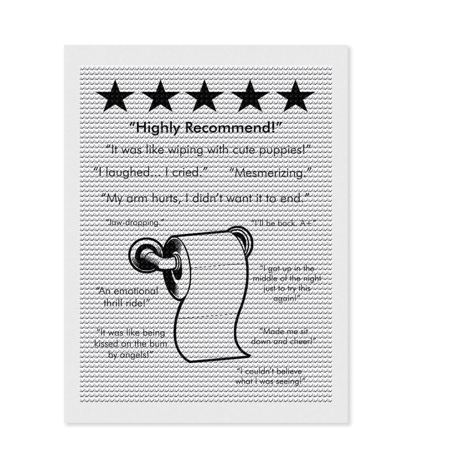 Junmoney Toilet Paper White 5 Stars Diamond Style Art Kit 12"x16", Boho Decor, Gift Idea, Farmhouse Decor, Winter Craft, Artistic Hobby