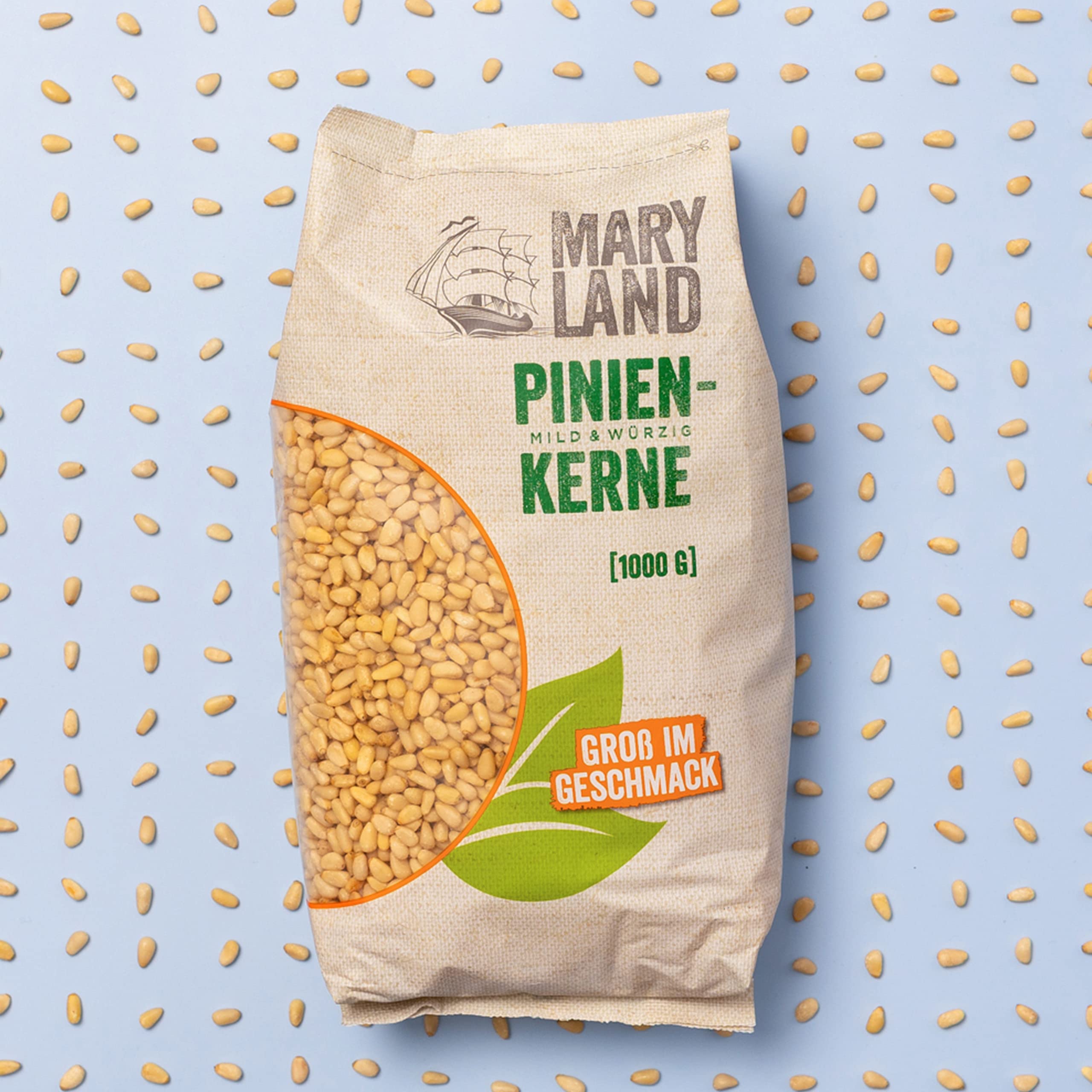 Maryland Pinienkerne 1000g Vorratspackung 4er Pack – Pinienkerne naturbelassen, vegan, frei von künstlichen Aromen, ohne Zusatzstoffe – Im Großbeutel genießen (4 x 1000g)