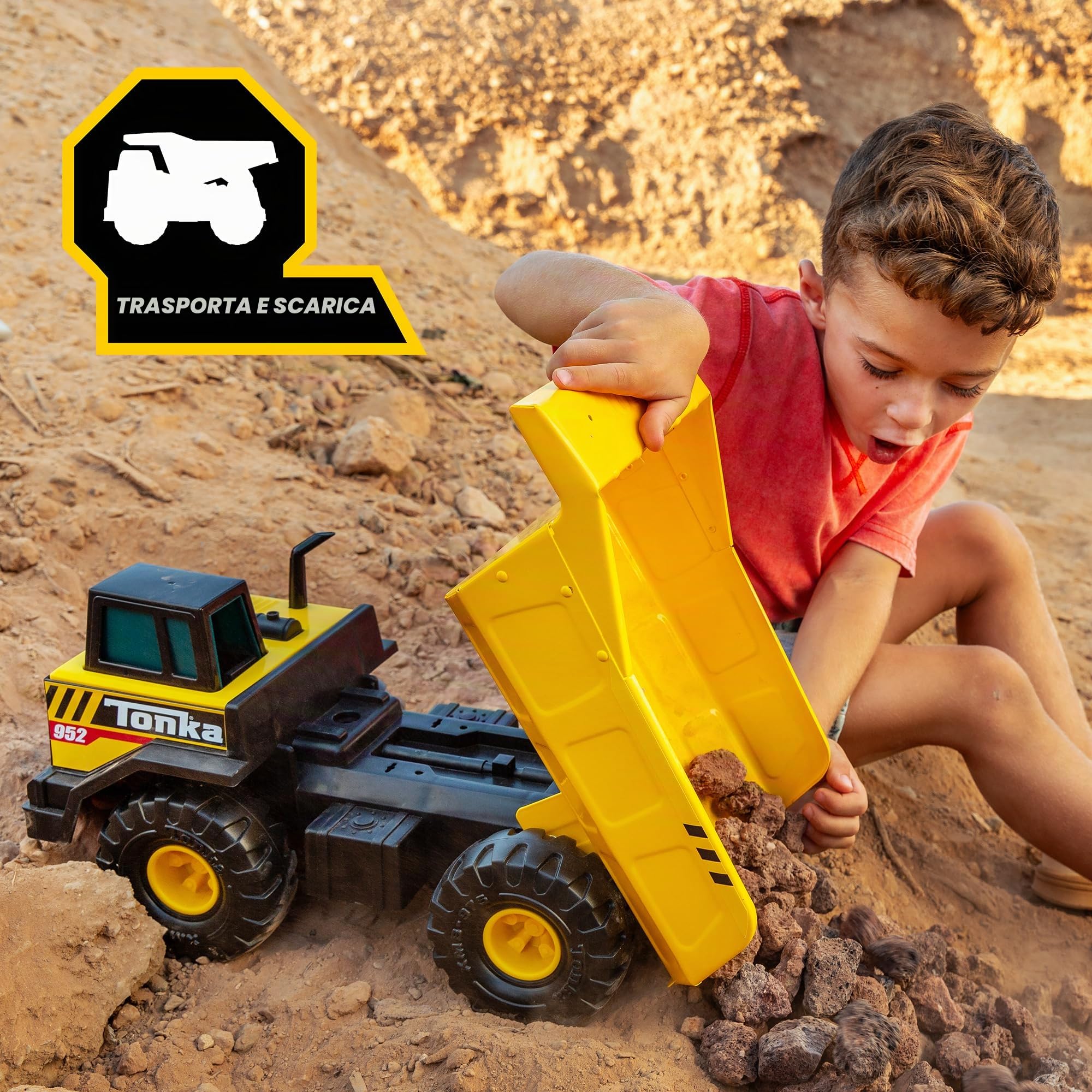 Steel Classics Grande camion ribaltabile, Tonka, giocattolo da costruzione, veicoli giocattolo per giochi creativi, grande autocarro ribaltabile, regalo per bambini e bambine dai 3 anni in su