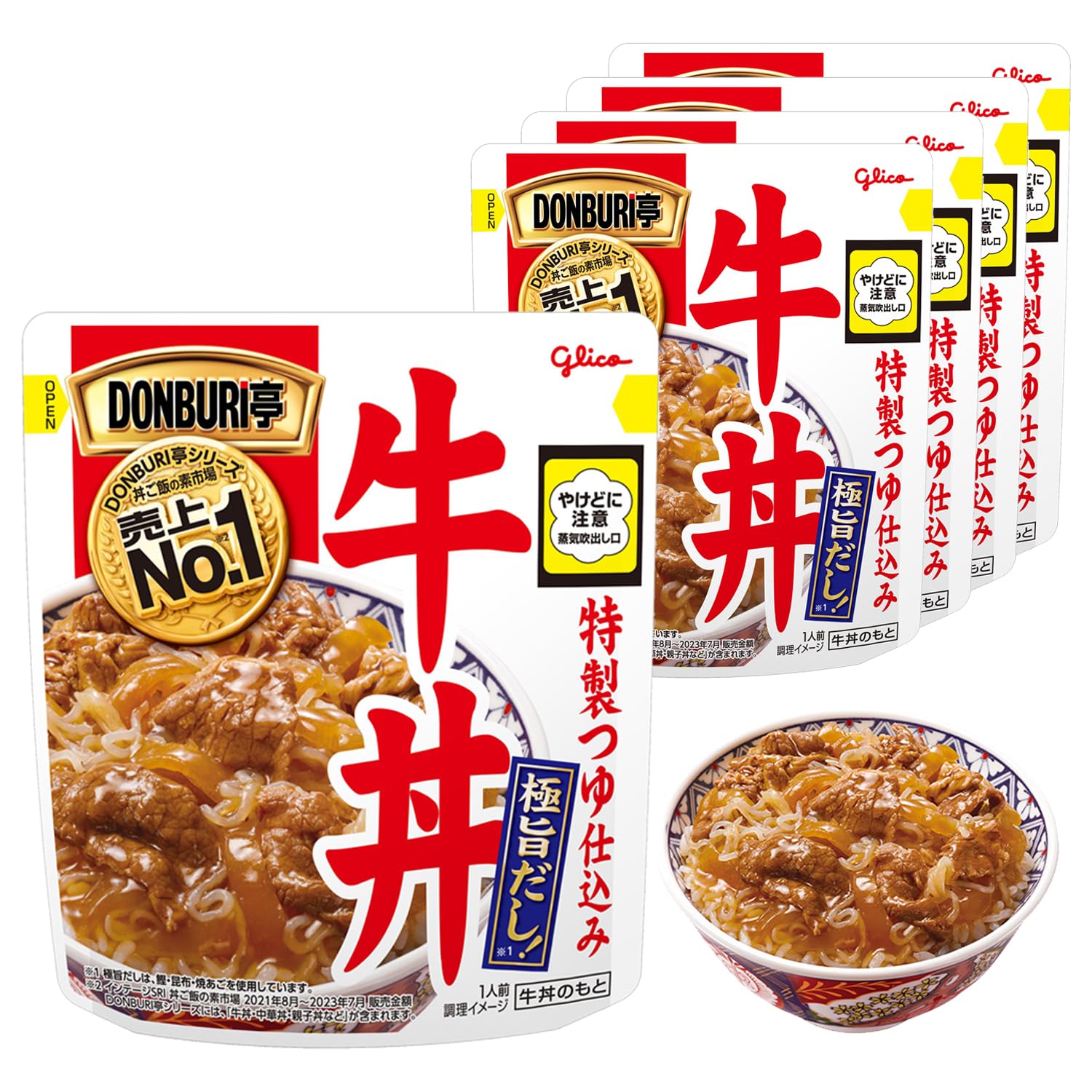 Amazon.co.jp: DONBURI亭 牛丼 180g×5個 江崎グリコ 【袋ごとレンジで