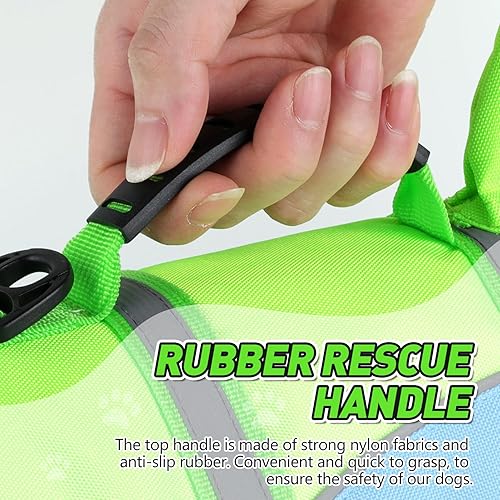 Miniatura 5 de Doglay Chaleco salvavidas para perros con diseño de sirena de tiburón, chaleco salvavidas ajustable para perros pequeños, medianos y grandes,
