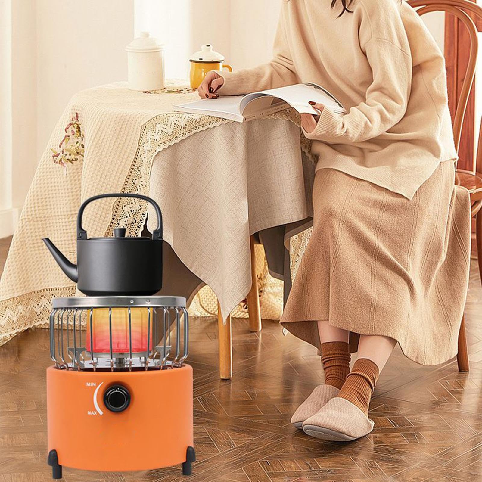 Calentador De Tienda Para Camping Estufa De Gas Para En Interior Y Exterior | Estufa De Gas Para Calefacción De Exteriores para Viajes al Aire Libre Senderismo Patio Garaje Pesca en Hielo Jardín