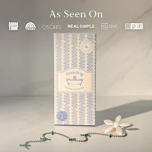 Miniatura 9 de DrainWig Atrapapelos para Desagüe de Ducha  Flor Blanca Desechable (Paquete de 2)  Eliminación de Cabello Sin Contacto para Desagües de Ducha Planos