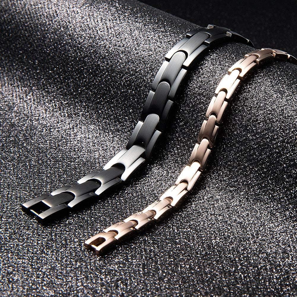 Wolentty His and Hers Couples Bracelets Stainless Steel Distance Bracelets Gift for Valentines Day