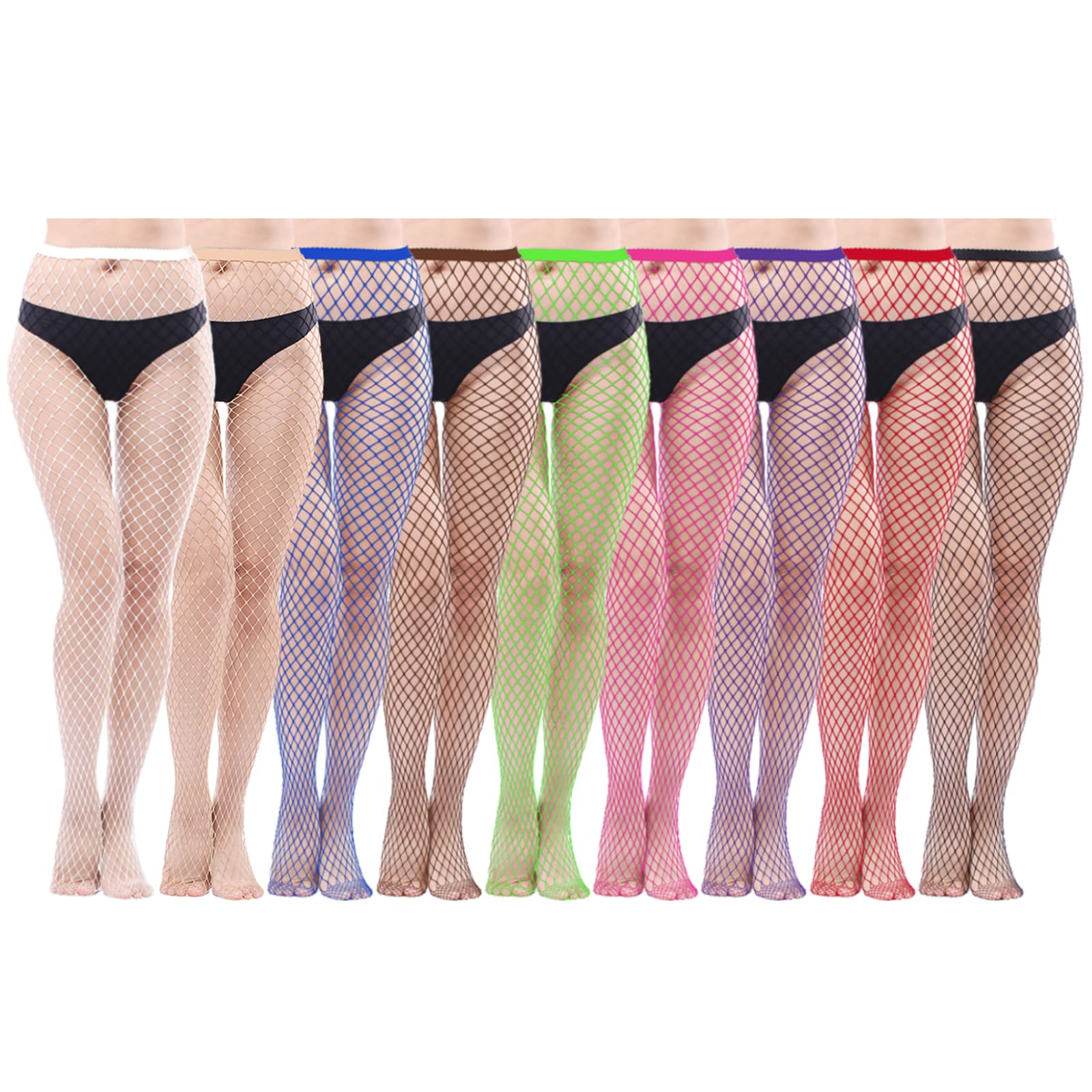 HOVEOX 9 Pairs Fishnet Stockings - Patterned Lace Tights Thigh High Pantyhose
