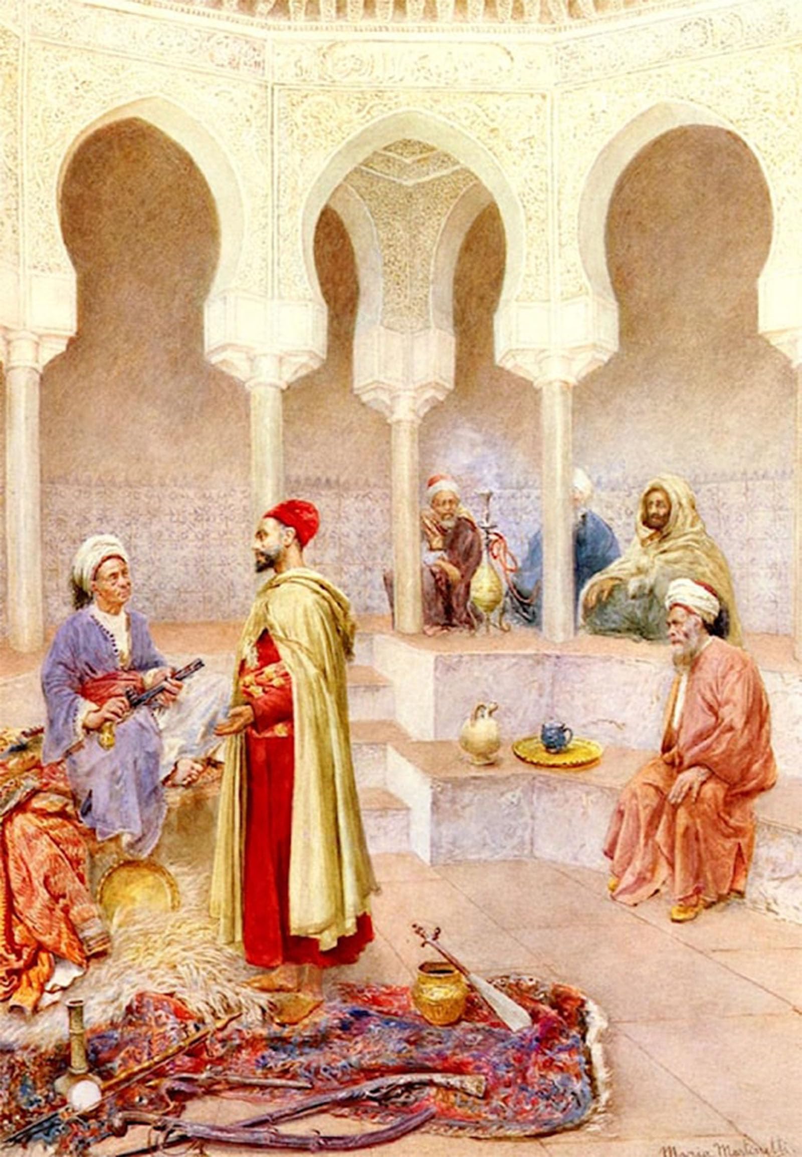 SERENDIPITP Abstract Painting Mural Print Picture Wall Decor Painting the Armourer's Dealer by Maria Martinetti Vintage Wall Artwork for Home Decor 60x90cm