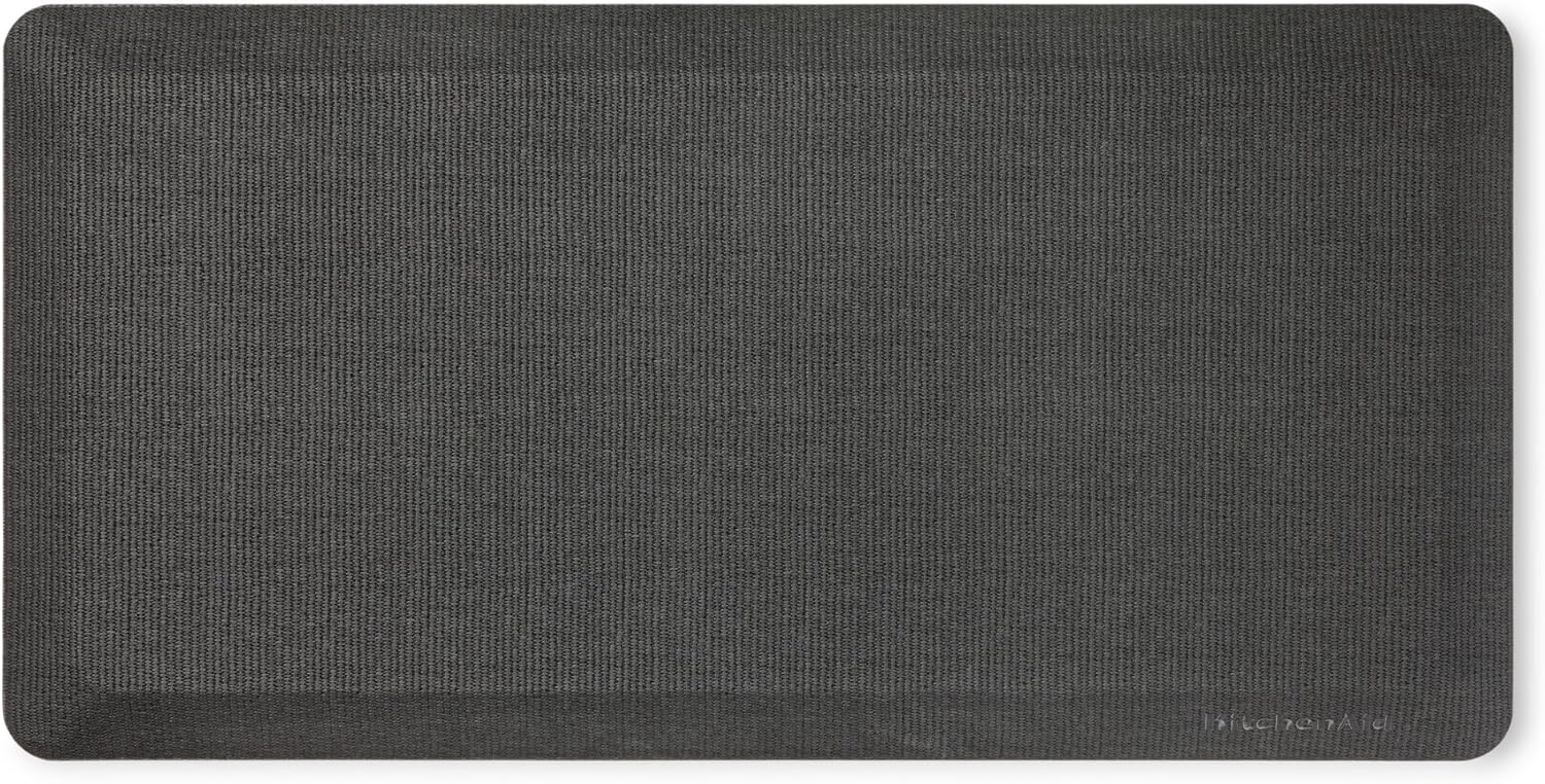 KitchenAid Gourmet Series Kitchen Comfort Gel Mat, Solid Basketweave, Charcoal Grey, 20"x39" Charcoal Grey 39.8"L x 20"W x 0.8"Th
