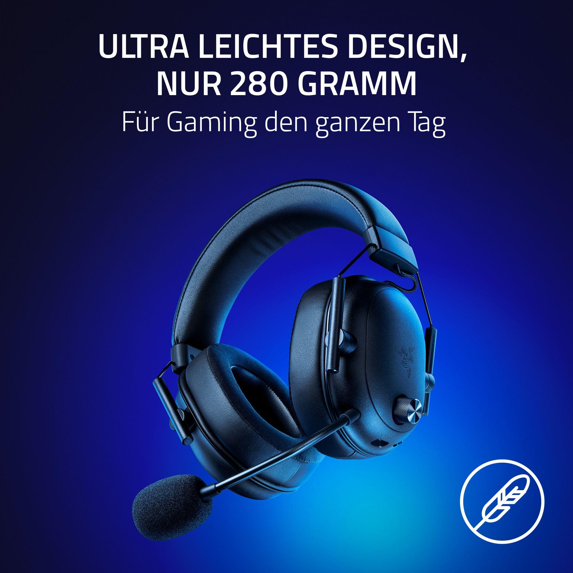 Razer BlackShark V2 HyperSpeed für PC - Kabelloses ultra leichtes E-Sport Gaming-Headset (280g, HyperClear Super-Breitband-Mik, TriForce Titanium 50-mm-Treiber, Bluetooth) Schwarz